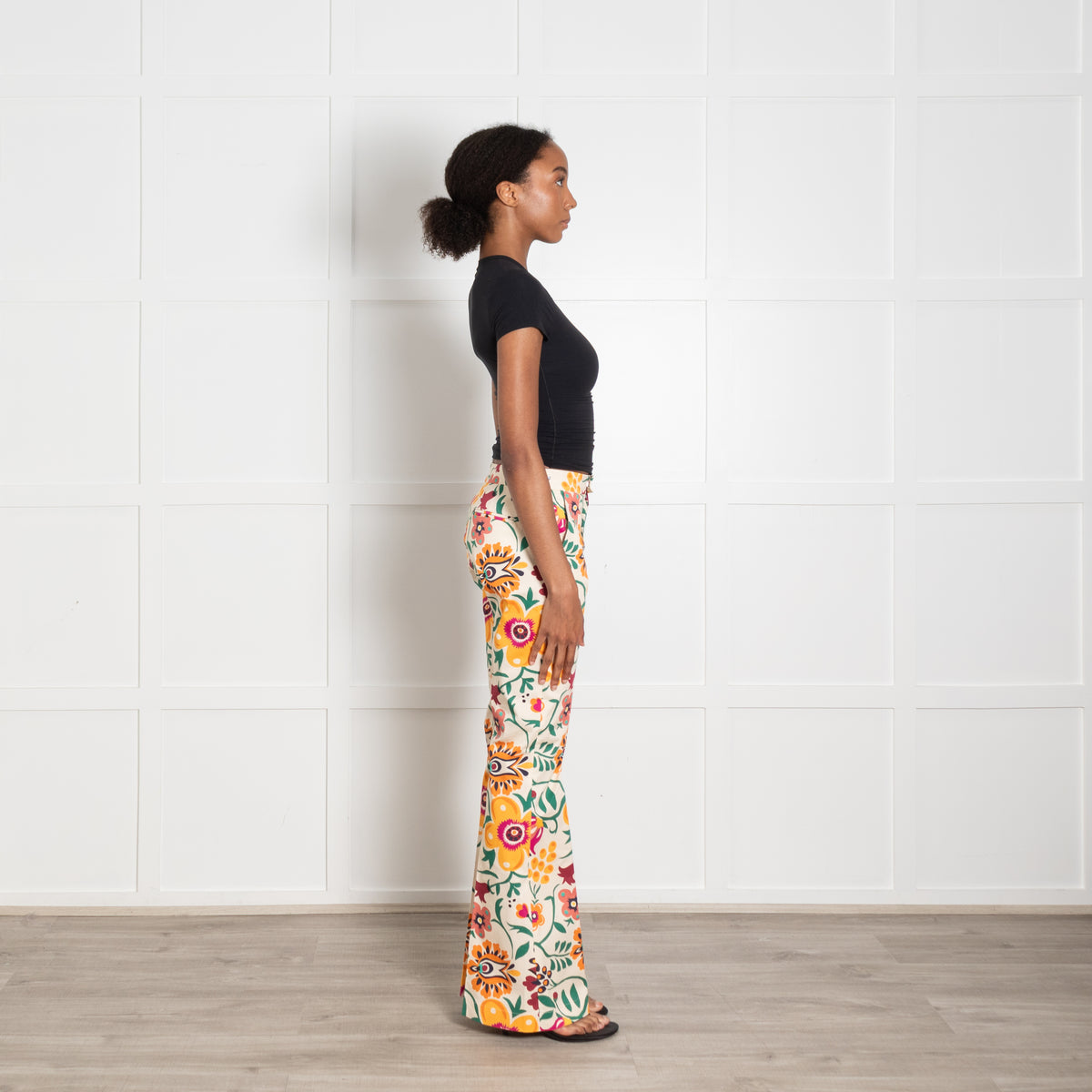 La DoubleJ Floral Flared Trousers