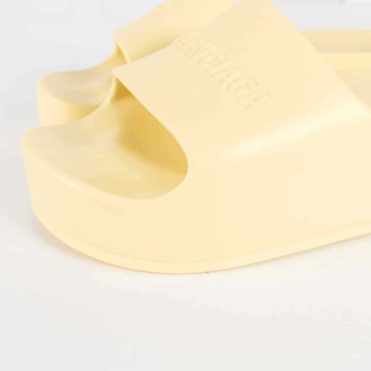 Balenciaga Yellow Platform Sliders