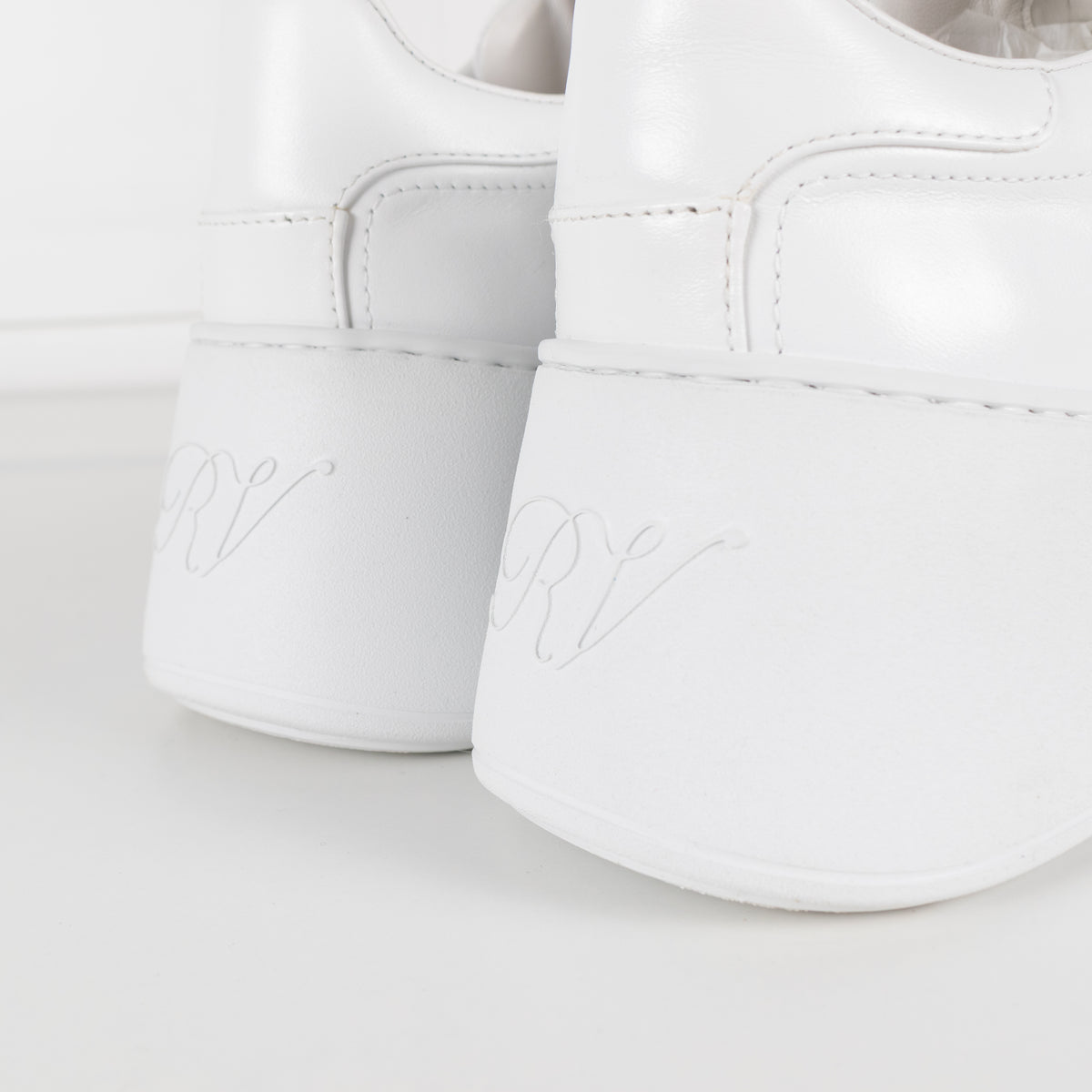Roger Vivier White Viv Skate High Sneakers with Jewelled Buckle