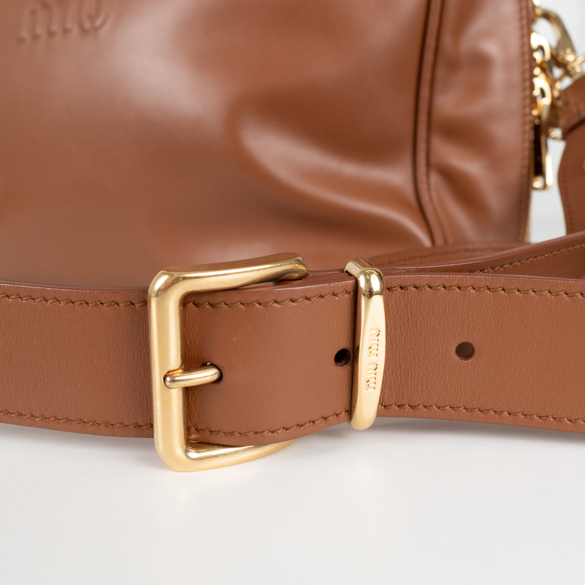 Miu Miu Large Leather Calf Softy Beau Top Handle Bag