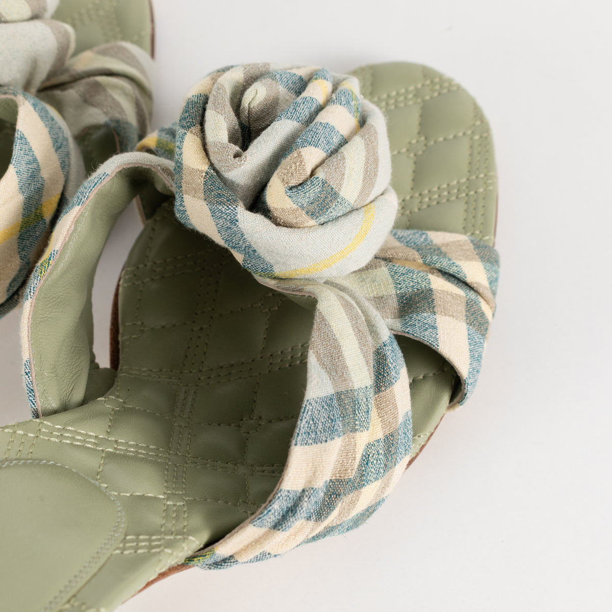 Burberry Mews Pale Green Applique Rose Mules