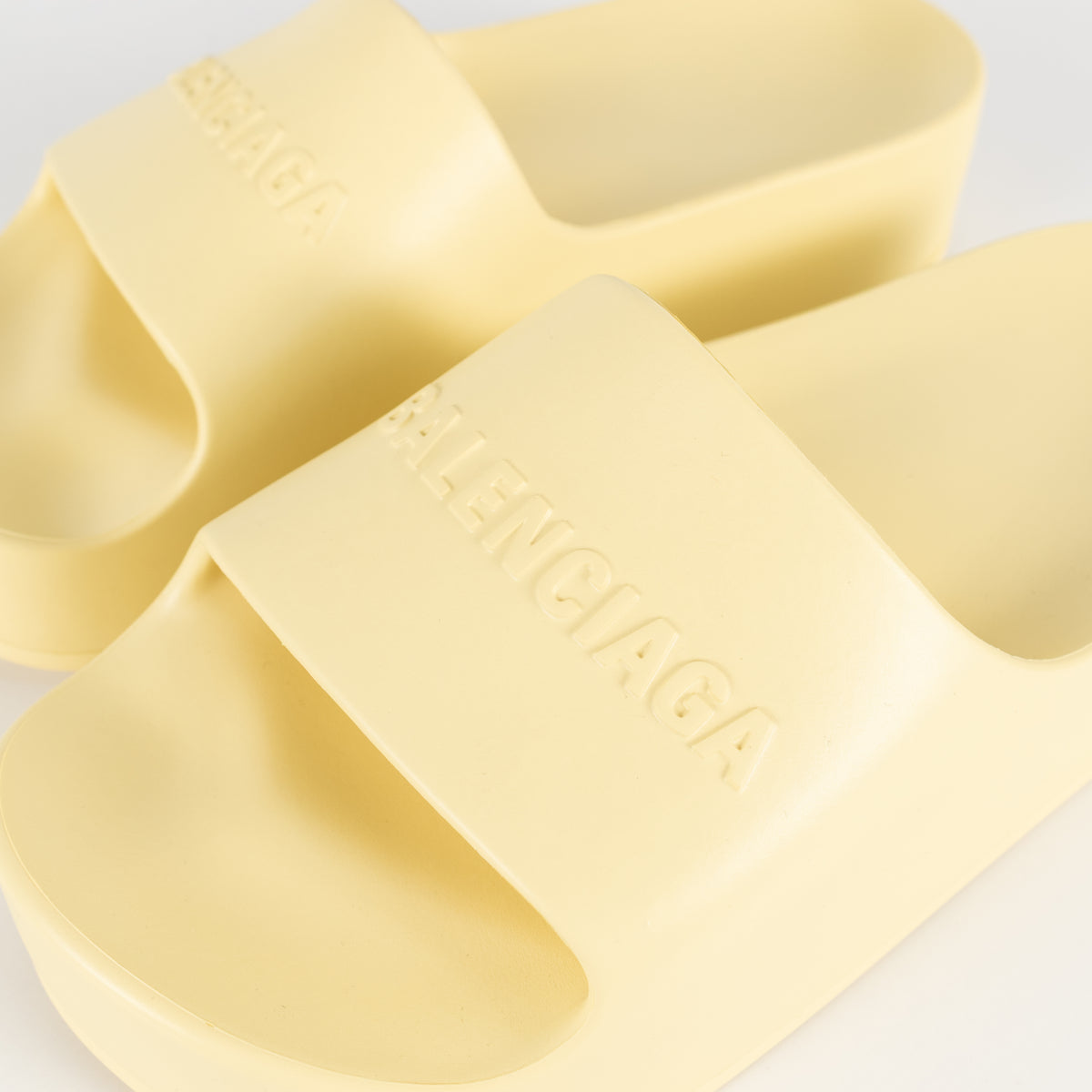 Balenciaga Yellow Platform Sliders
