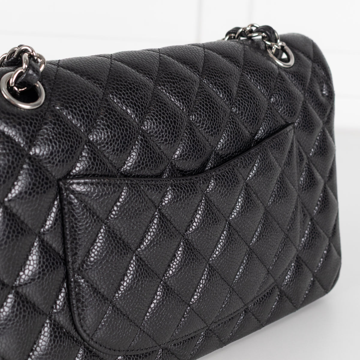 Chanel Black Caviar Leather Maxi Double Flap Bag
