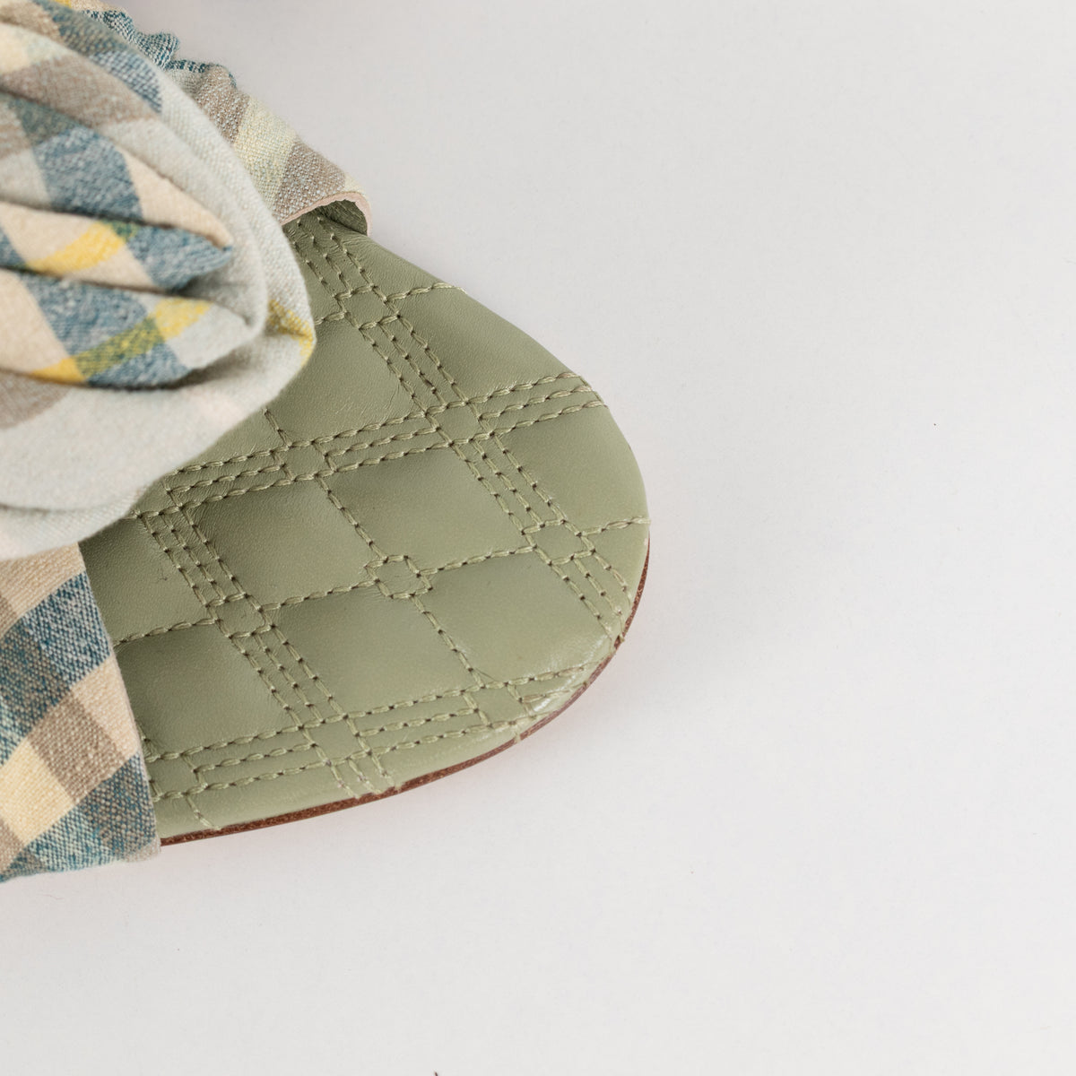 Burberry Mews Pale Green Applique Rose Mules
