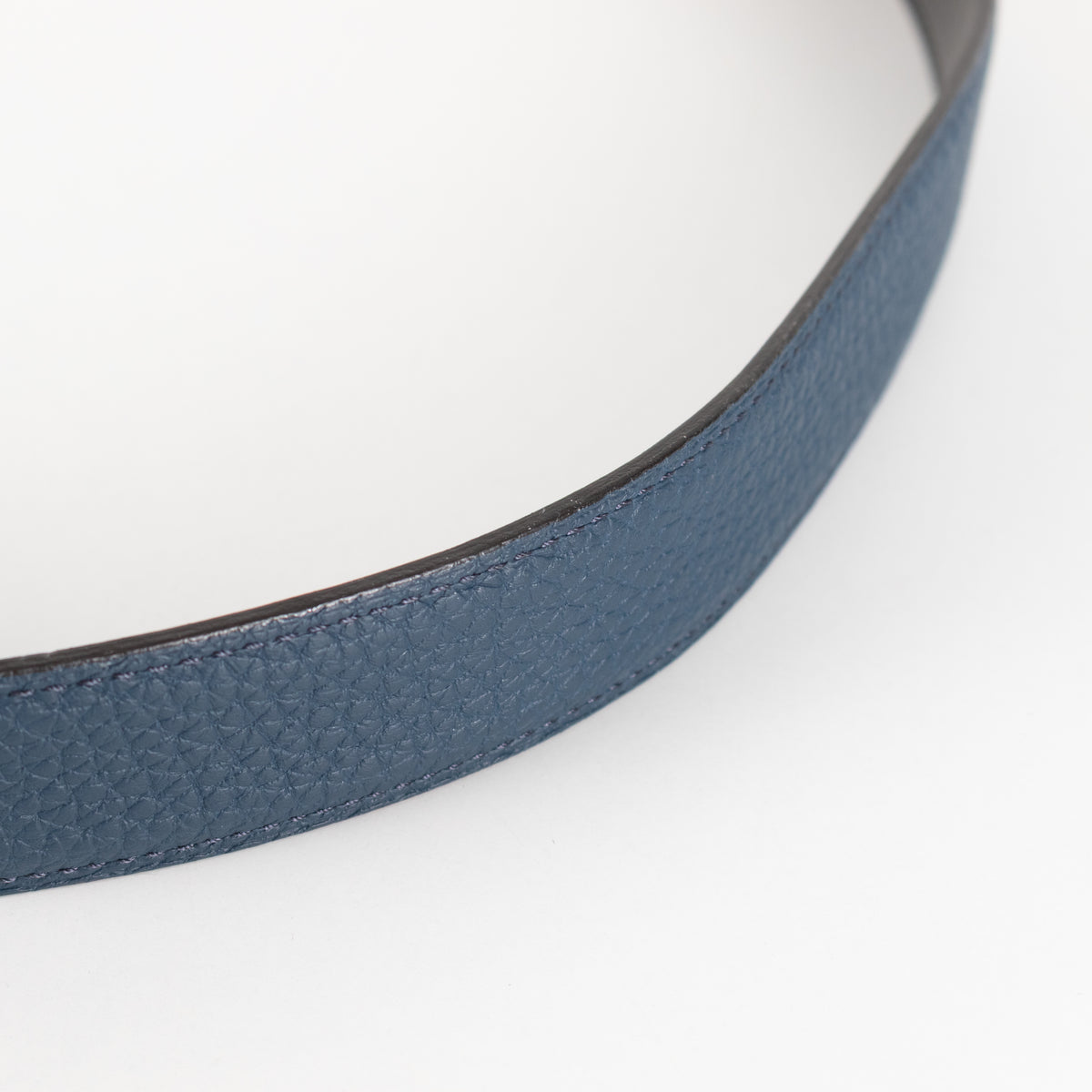 Hermes Blue / Black Silver H Belt