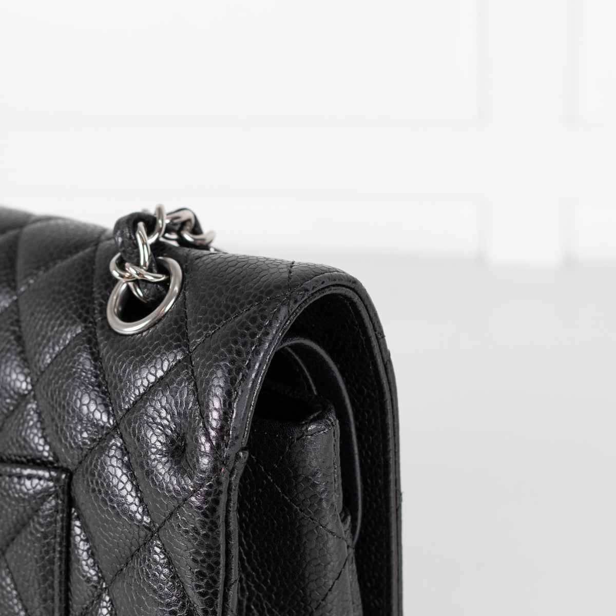 Chanel Black Caviar Leather Maxi Double Flap Bag