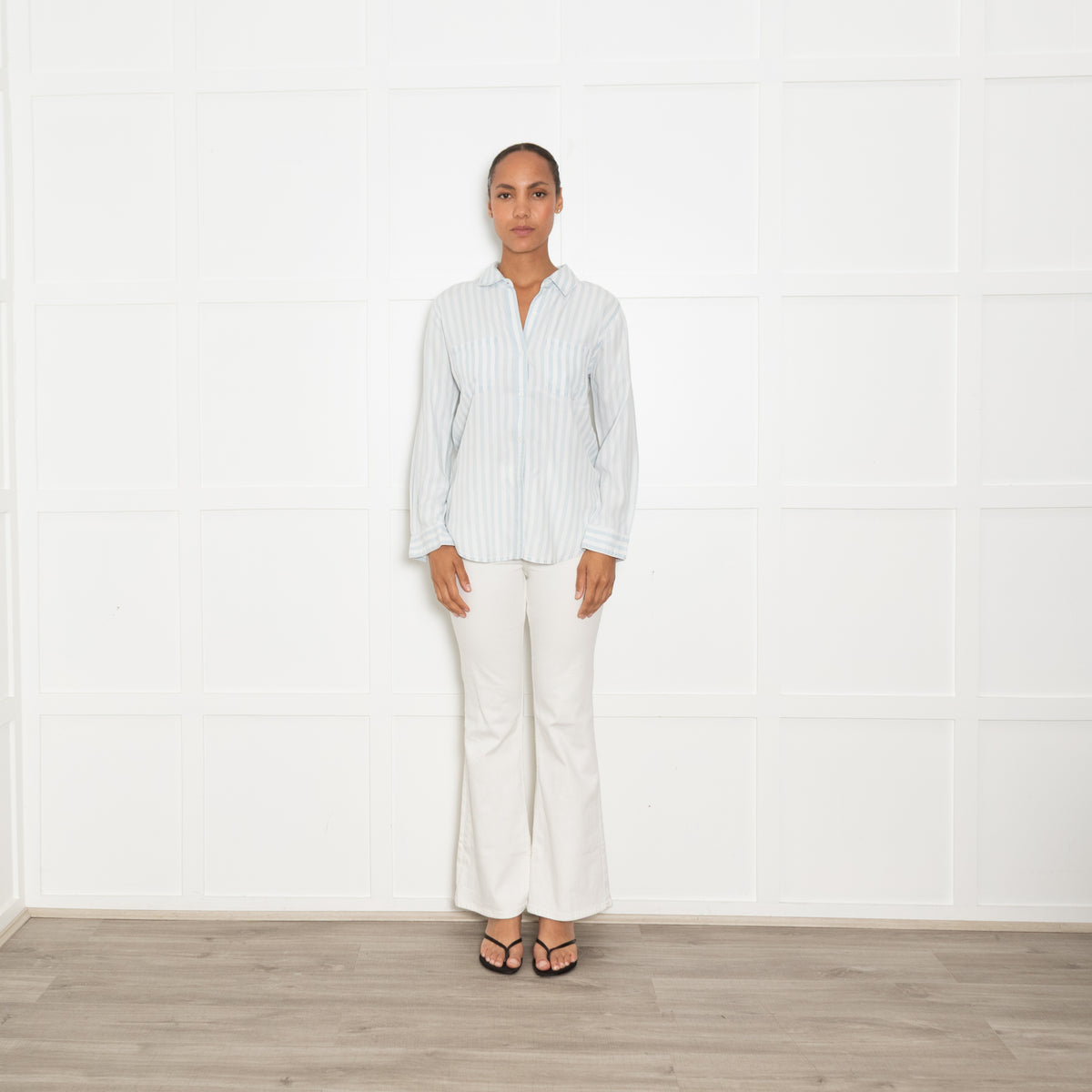 Rails Blue And White Striped Shirt