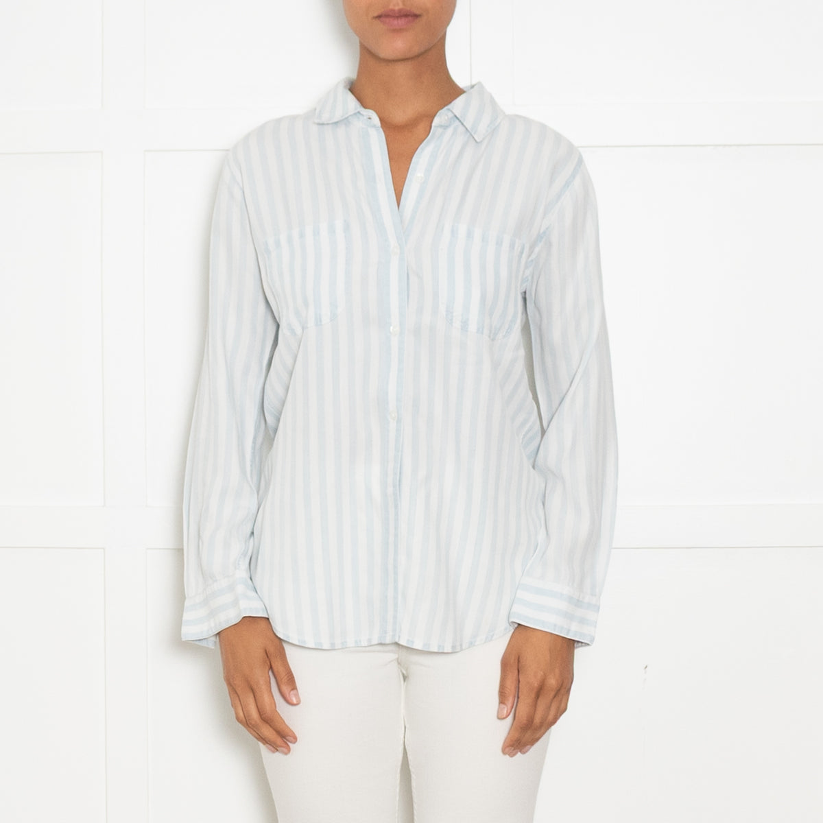 Rails Blue And White Striped Shirt