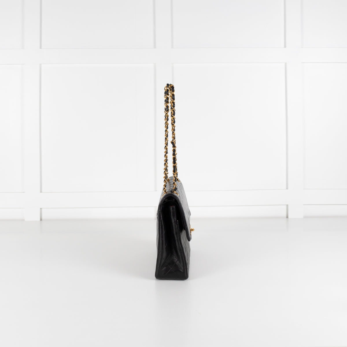 Chanel Black Vintage Matelasse Square Double Chain Bag