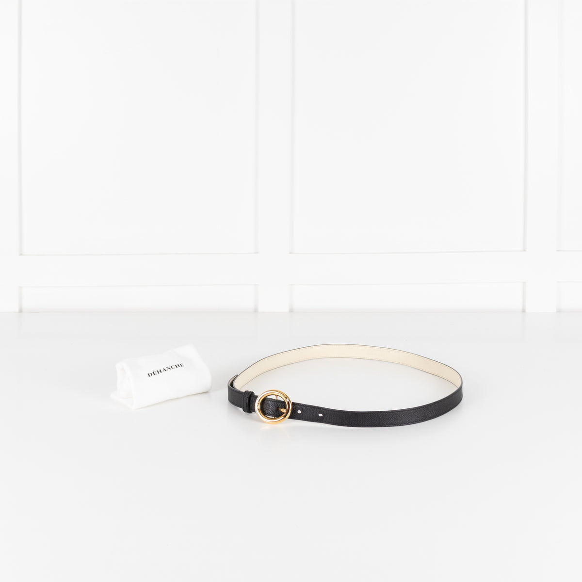 Dolce & Gabbana Black With Gold Buckle Ventura Belt