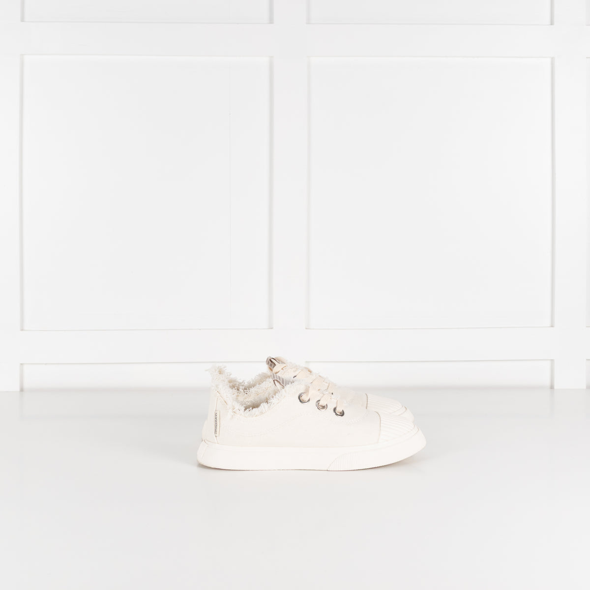 Zimmermann Cream Canvas Square Toe Plimsole