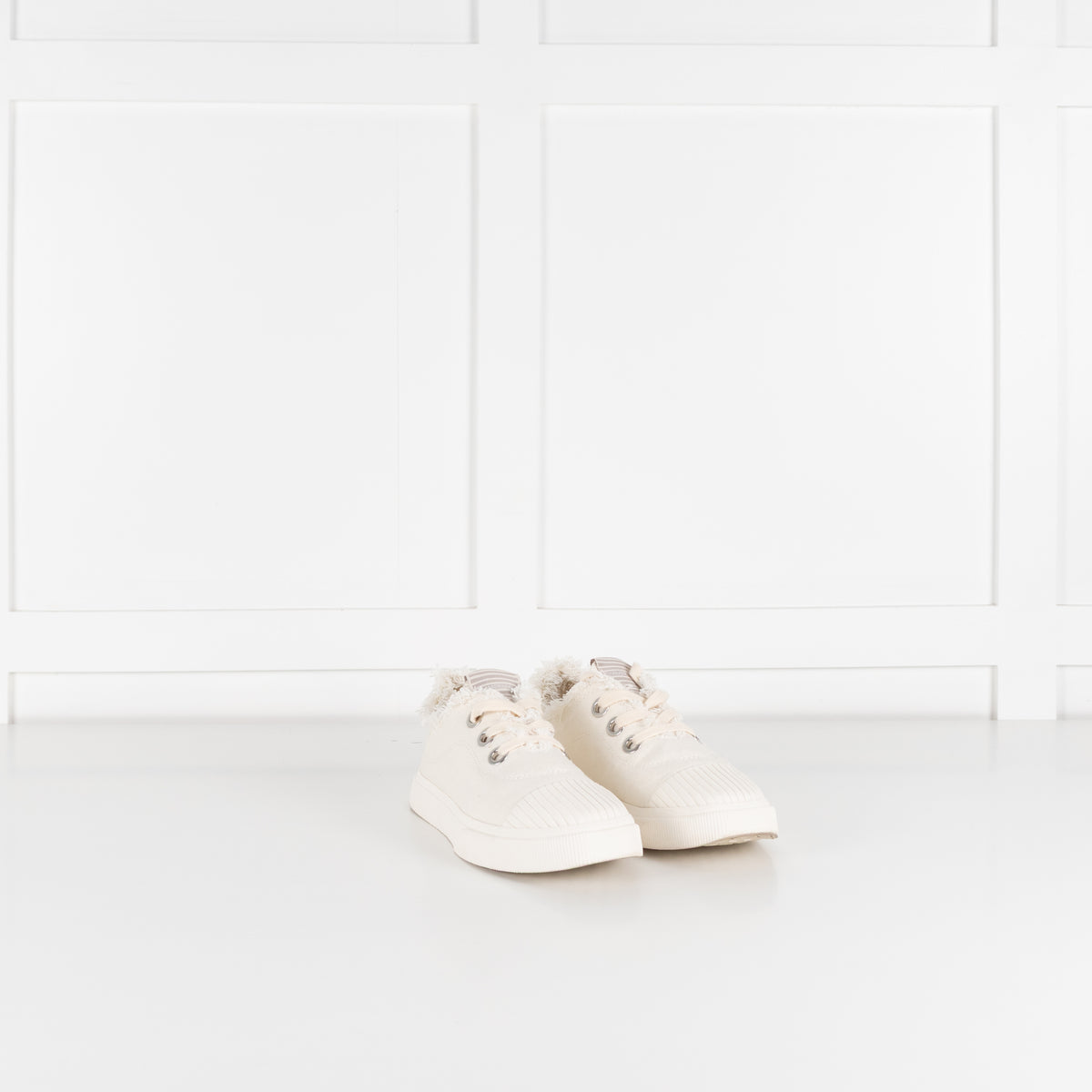 Zimmermann Cream Canvas Square Toe Plimsole