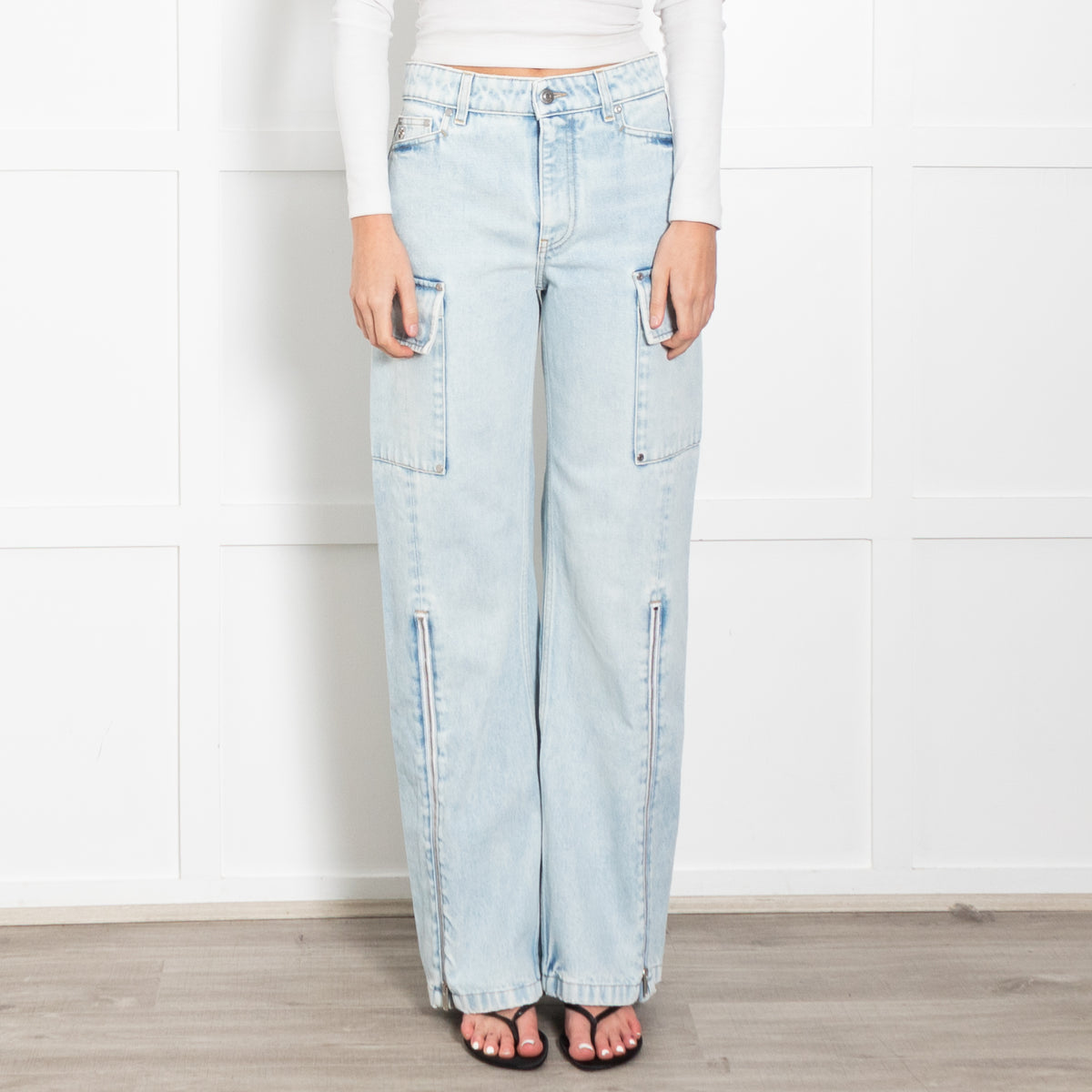 Stella McCartney Light Blue Large Pocket Zip Jeans