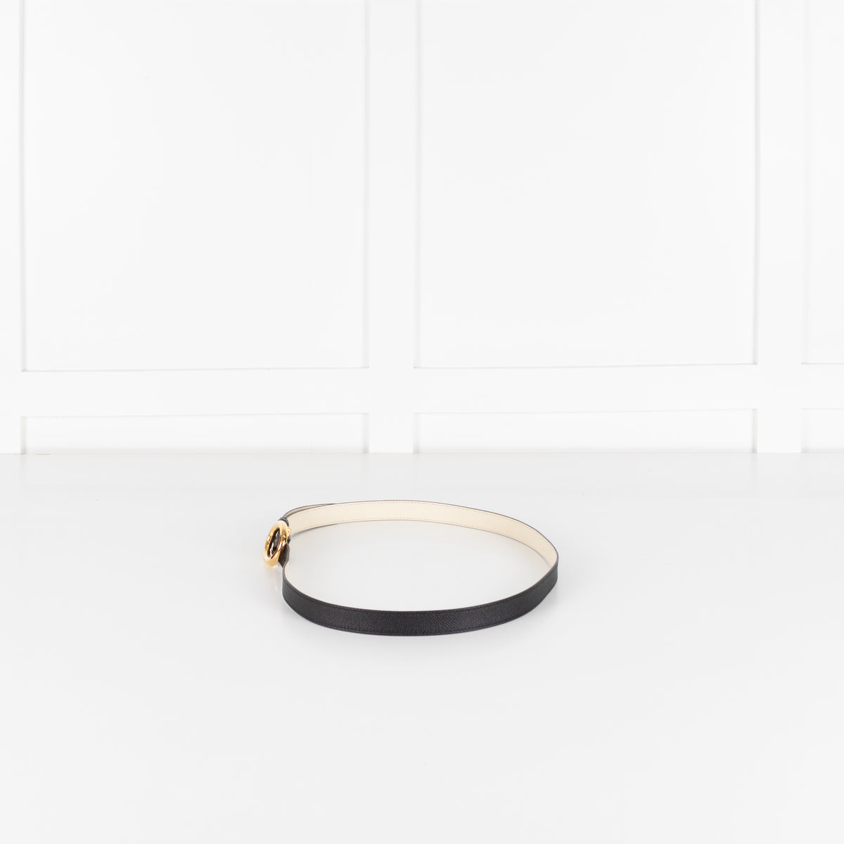 Dolce & Gabbana Black With Gold Buckle Ventura Belt