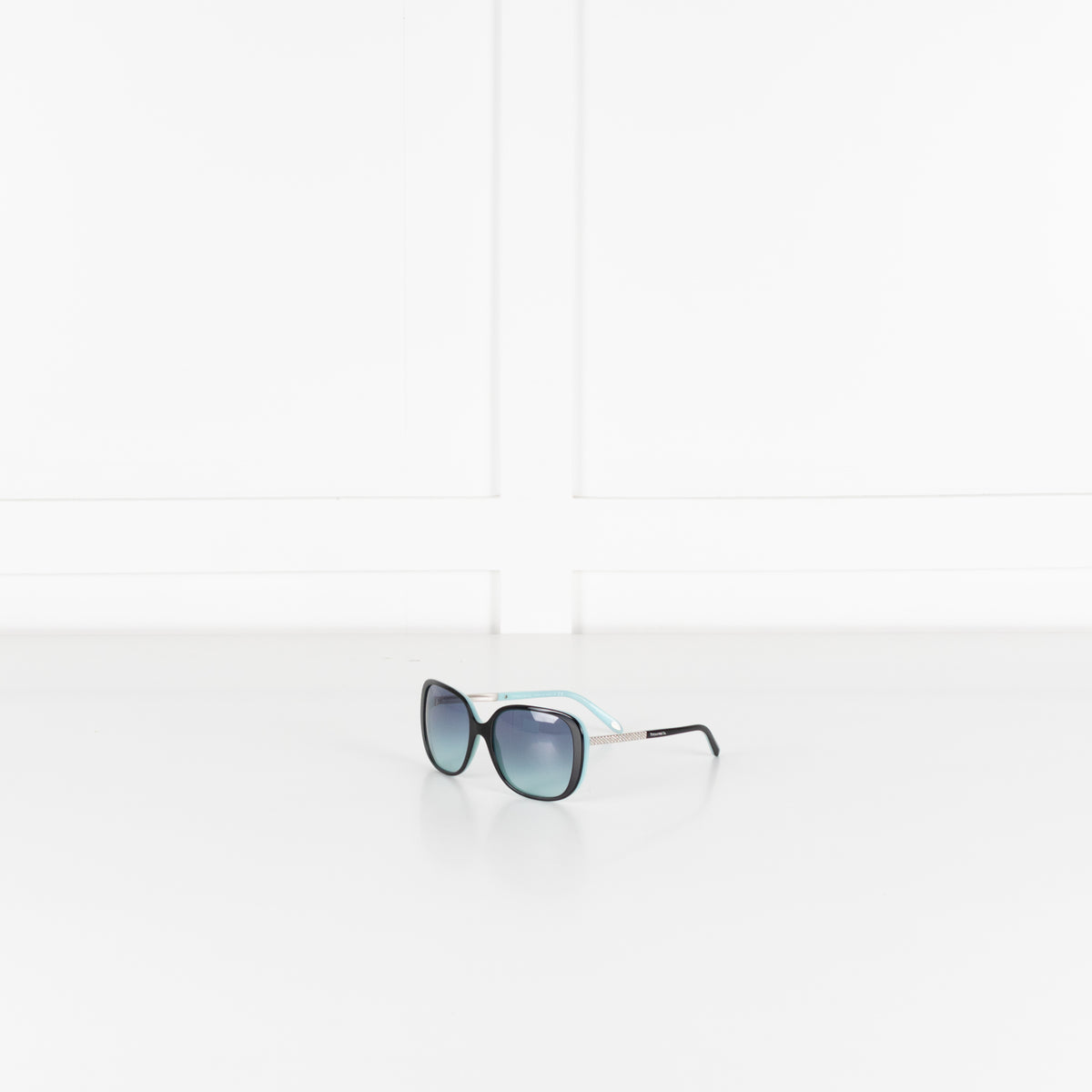 Tiffany Black And Blue Square Sunglasses With Diamante Detail