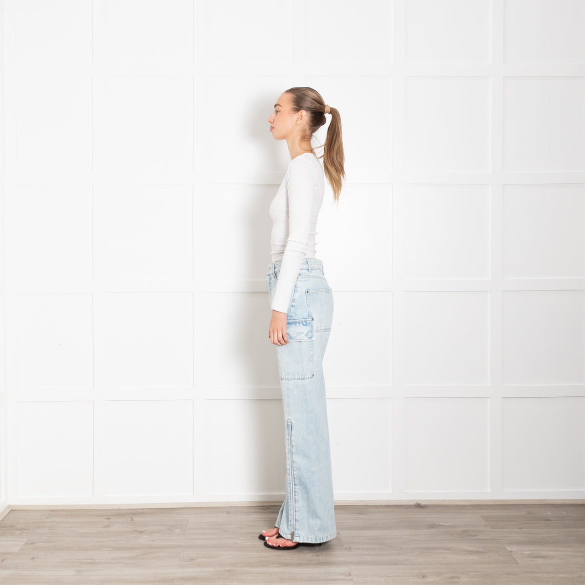 Stella McCartney Light Blue Large Pocket Zip Jeans