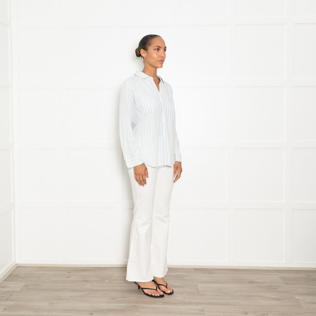 Rails Blue And White Striped Shirt