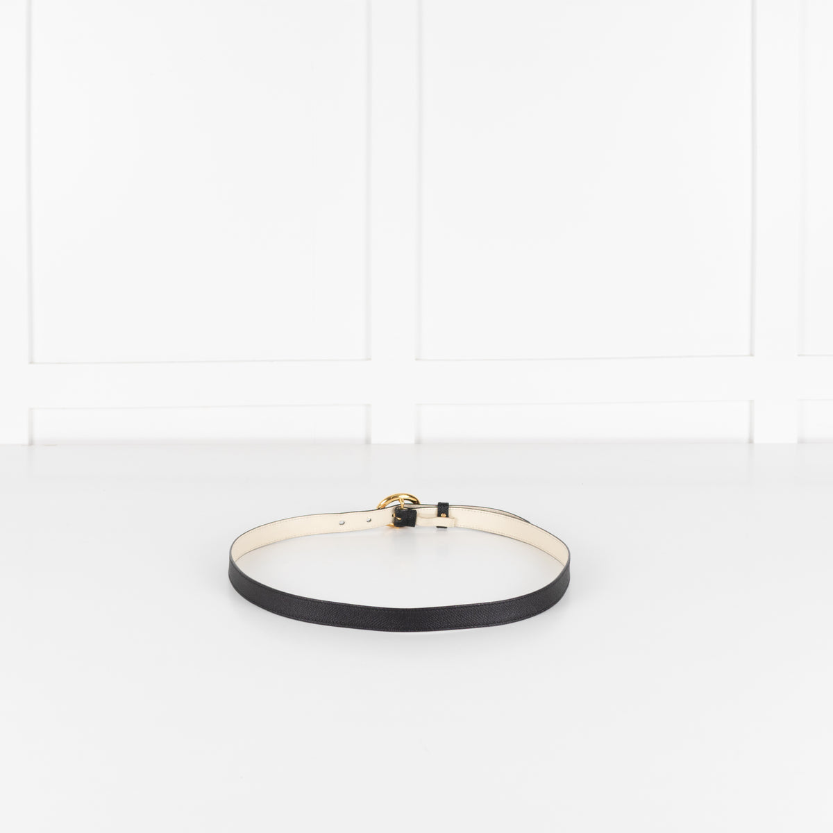 Dolce & Gabbana Black With Gold Buckle Ventura Belt
