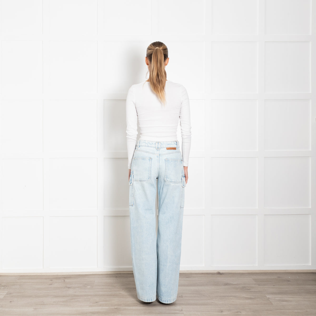 Stella McCartney Light Blue Large Pocket Zip Jeans