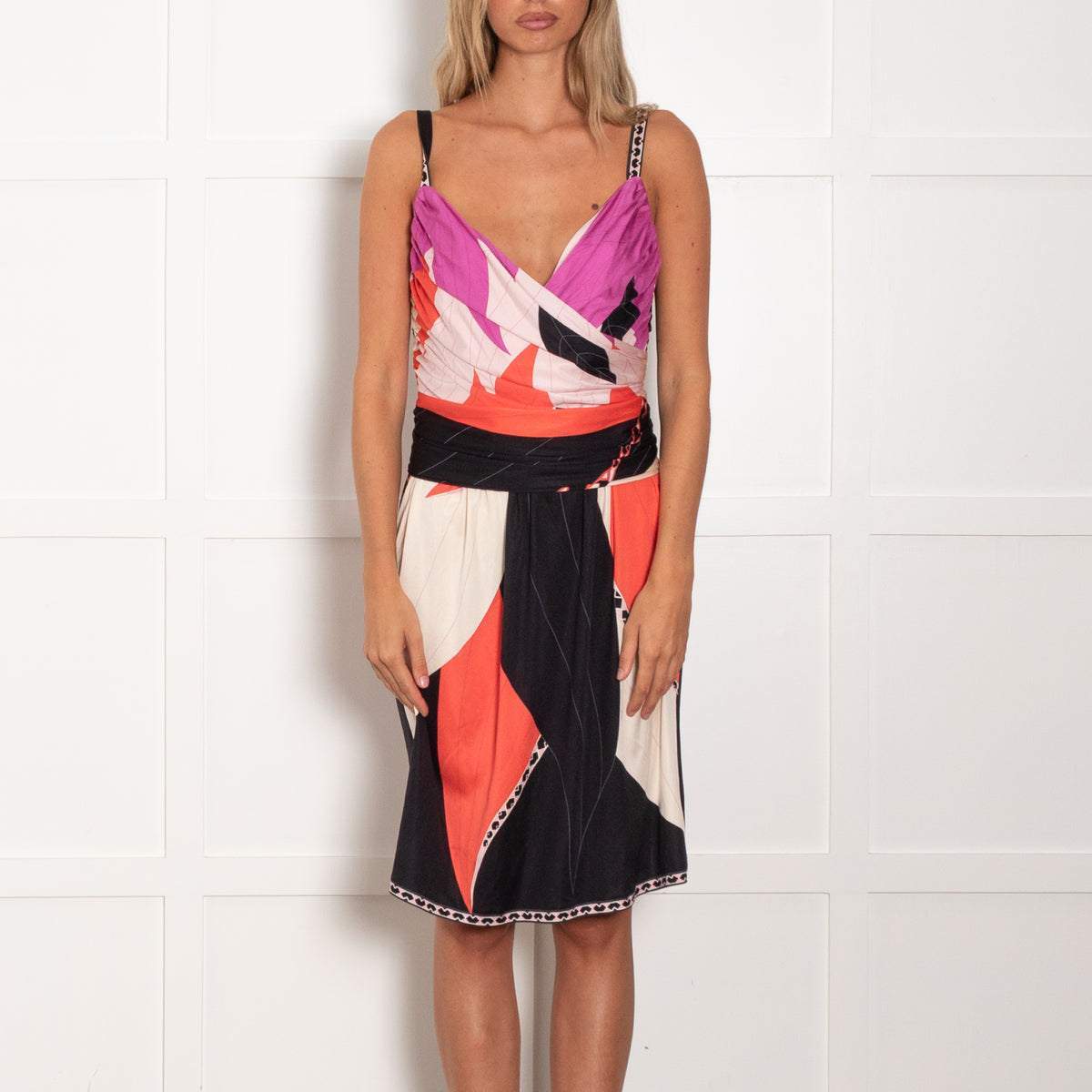 Emilio Pucci Purple Orange Black Sleeveless Dress