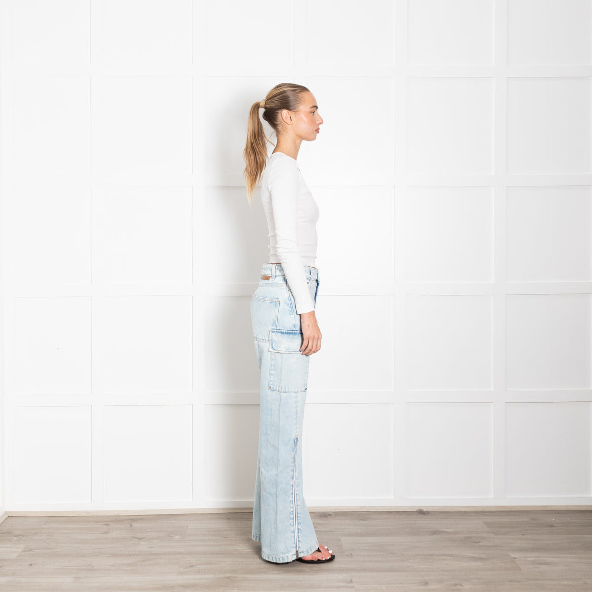 Stella McCartney Light Blue Large Pocket Zip Jeans