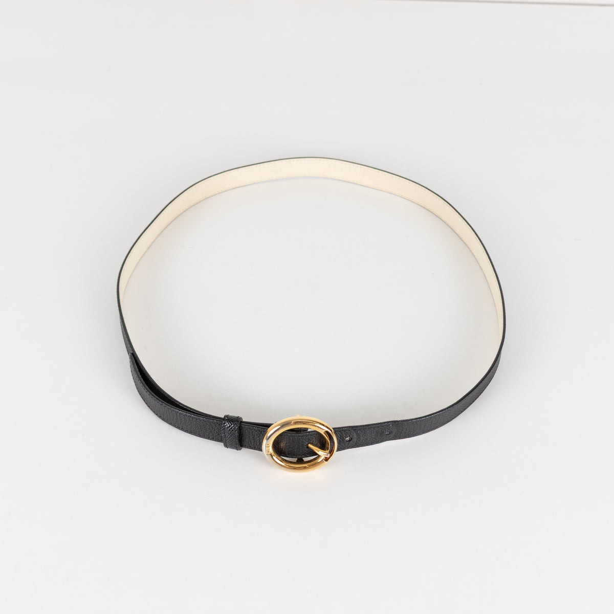 Dolce & Gabbana Black With Gold Buckle Ventura Belt