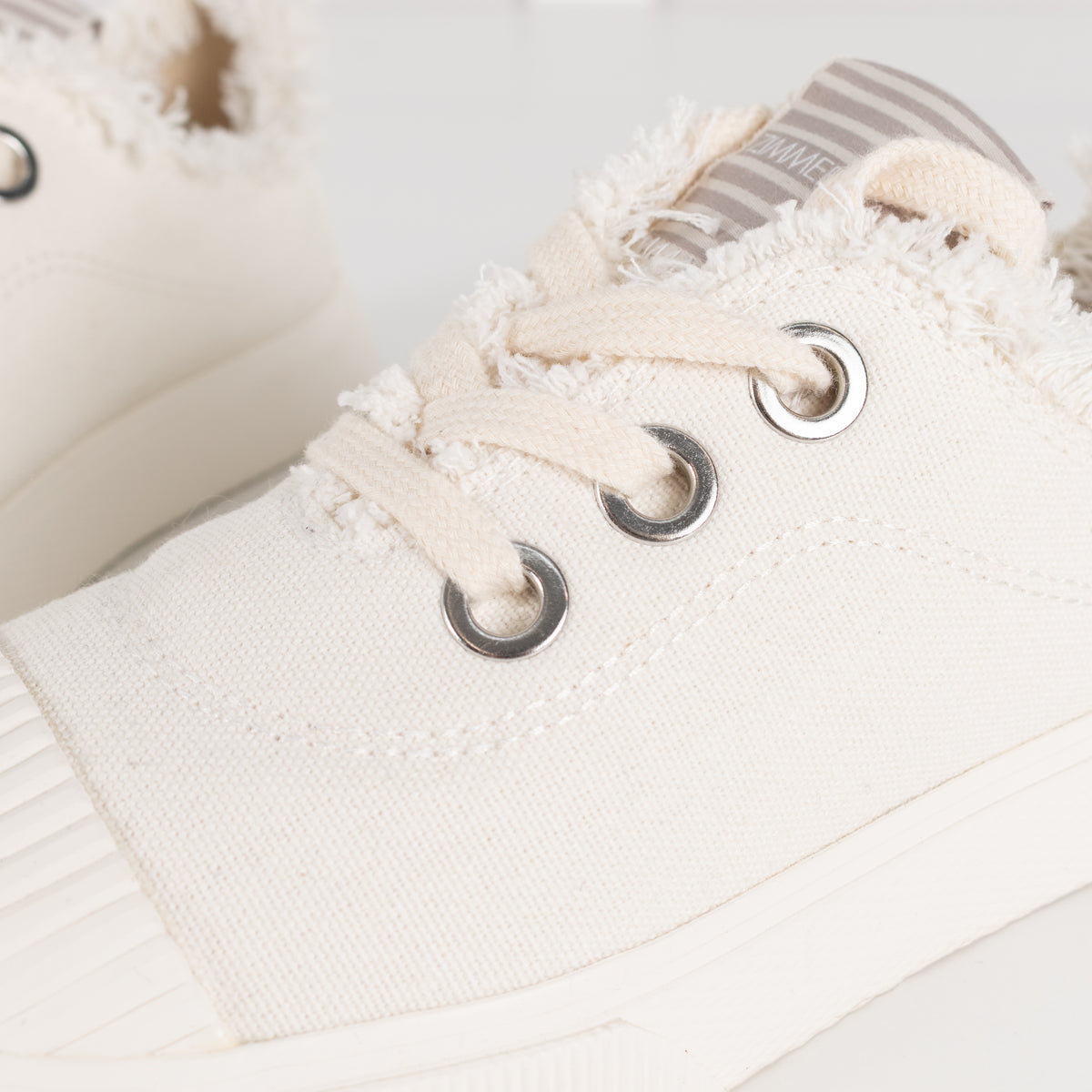 Zimmermann Cream Canvas Square Toe Plimsole