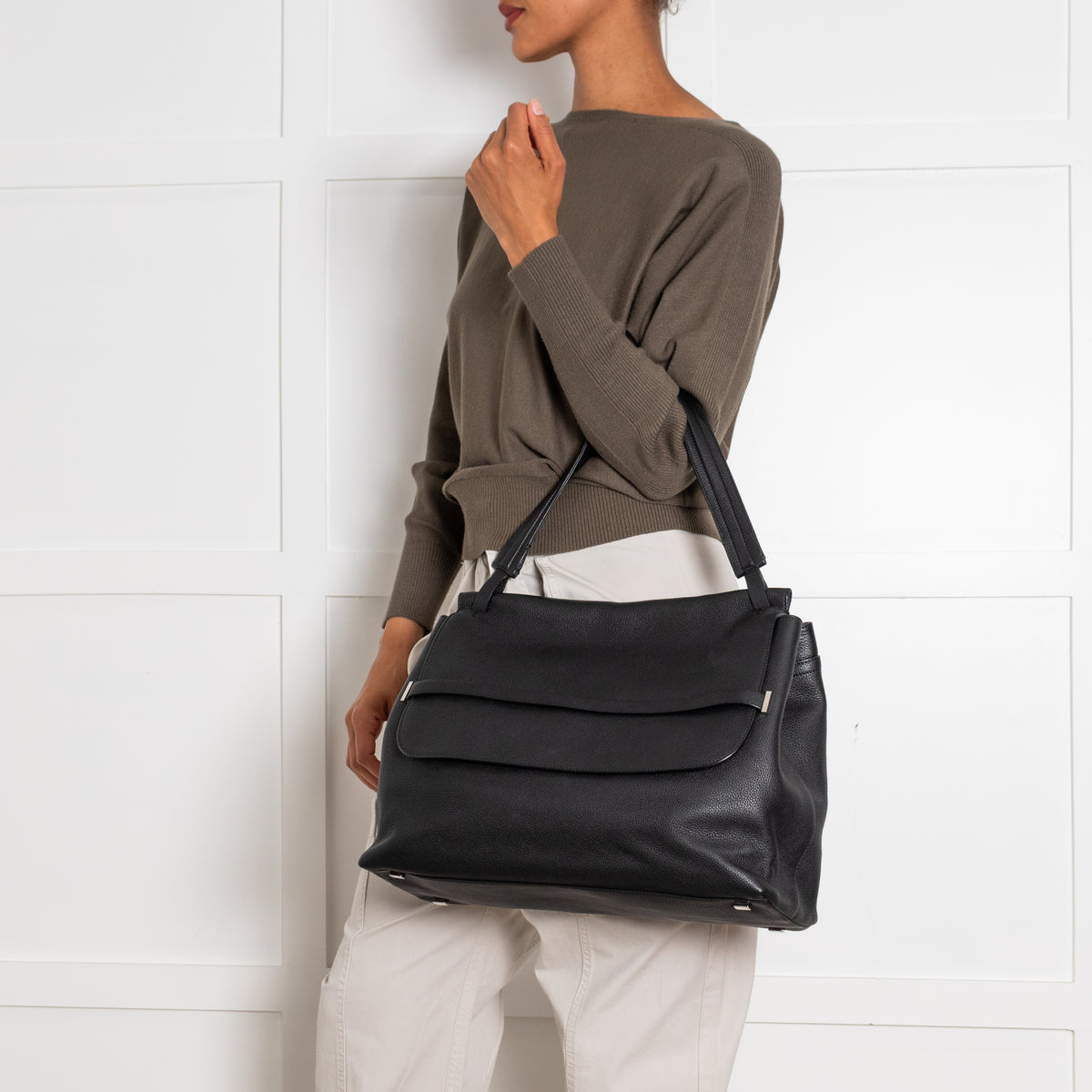 The Row Black Sideby Tote