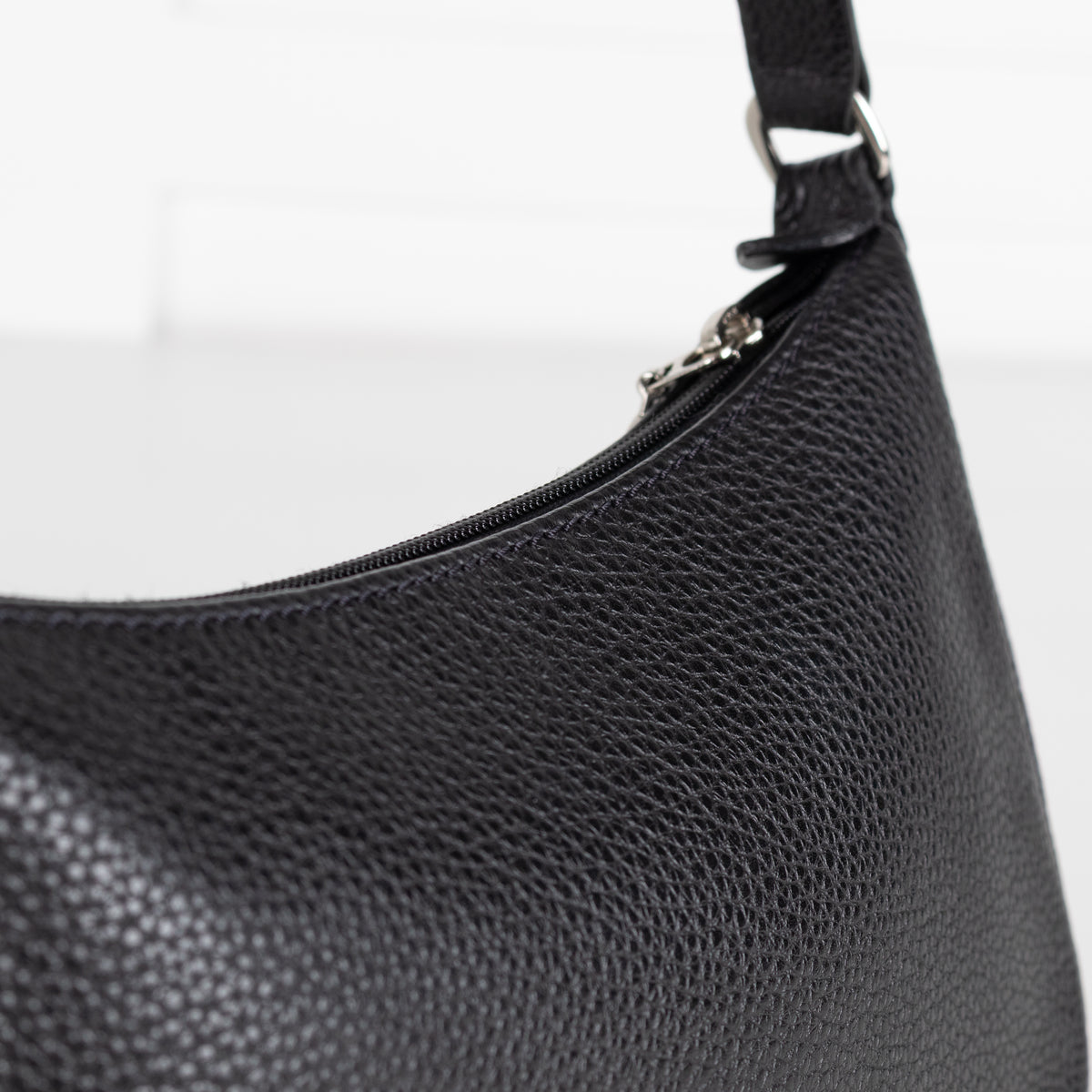 Longchamp Black Leather Shoulder Bag