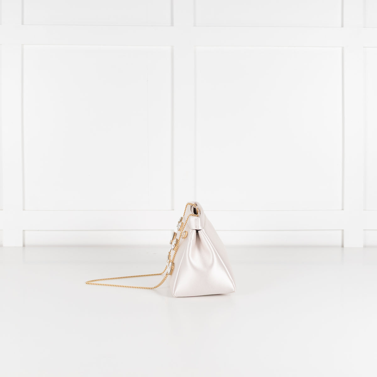DeMellier Cannes Satin Clutch with Crystals