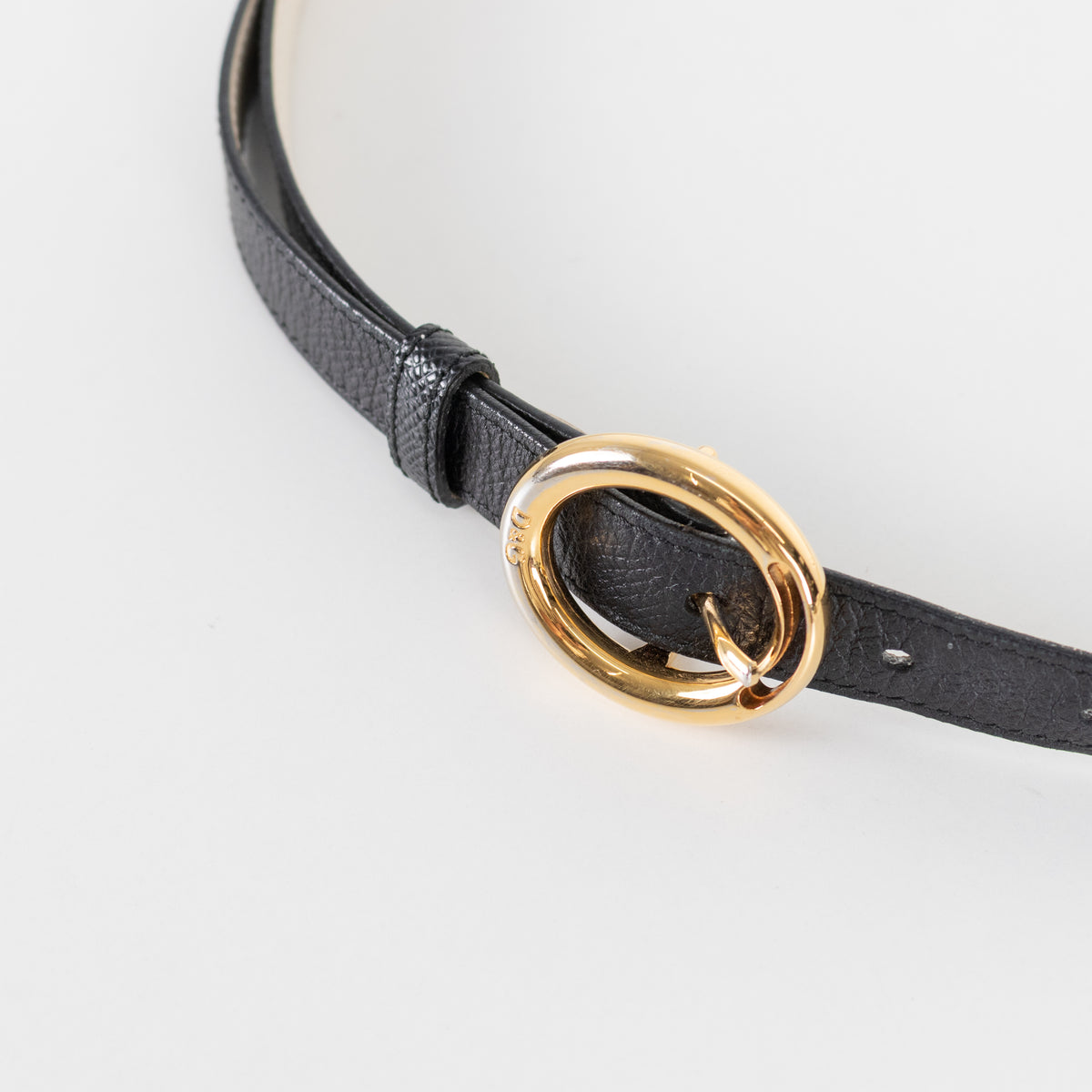 Dolce & Gabbana Black With Gold Buckle Ventura Belt