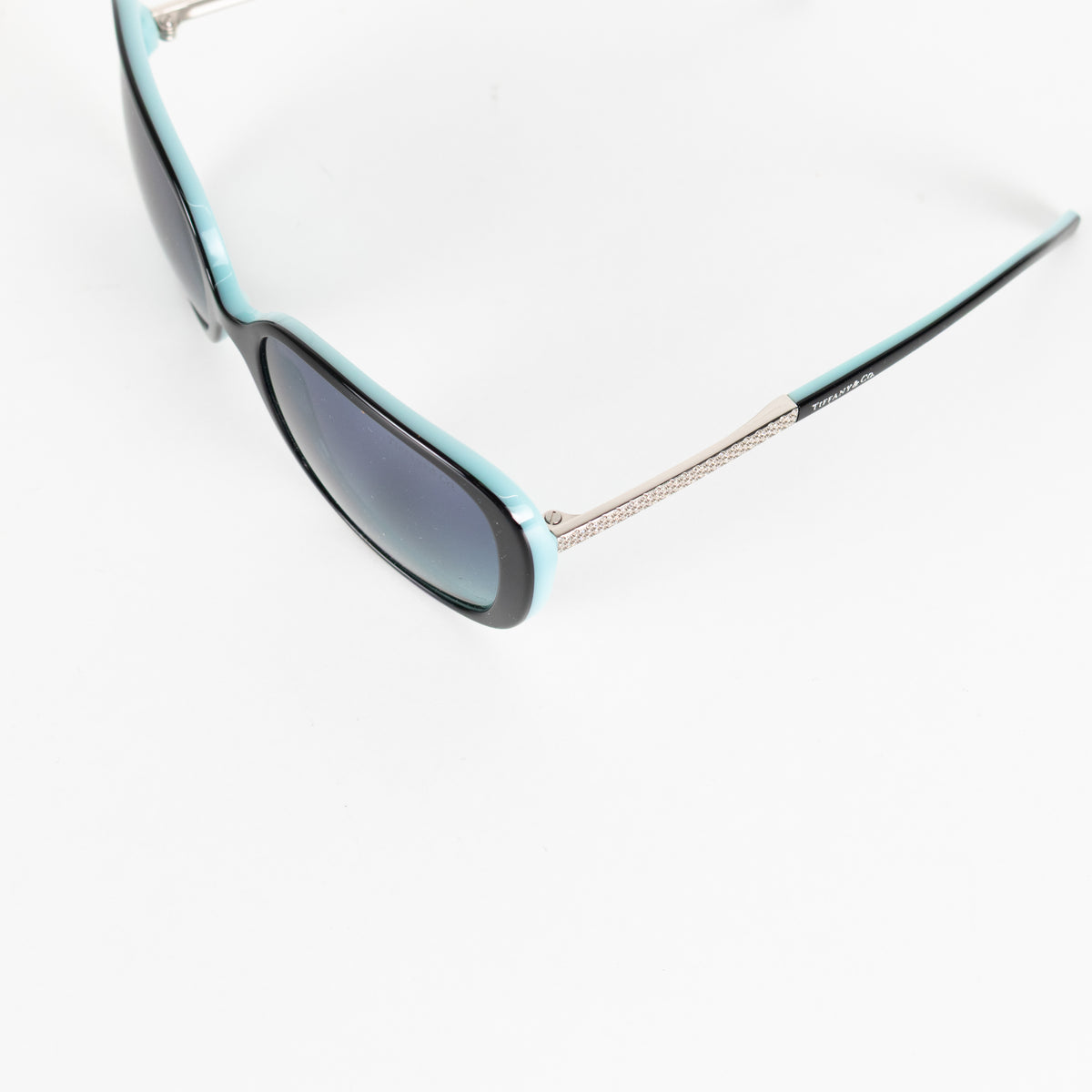 Tiffany Black And Blue Square Sunglasses With Diamante Detail