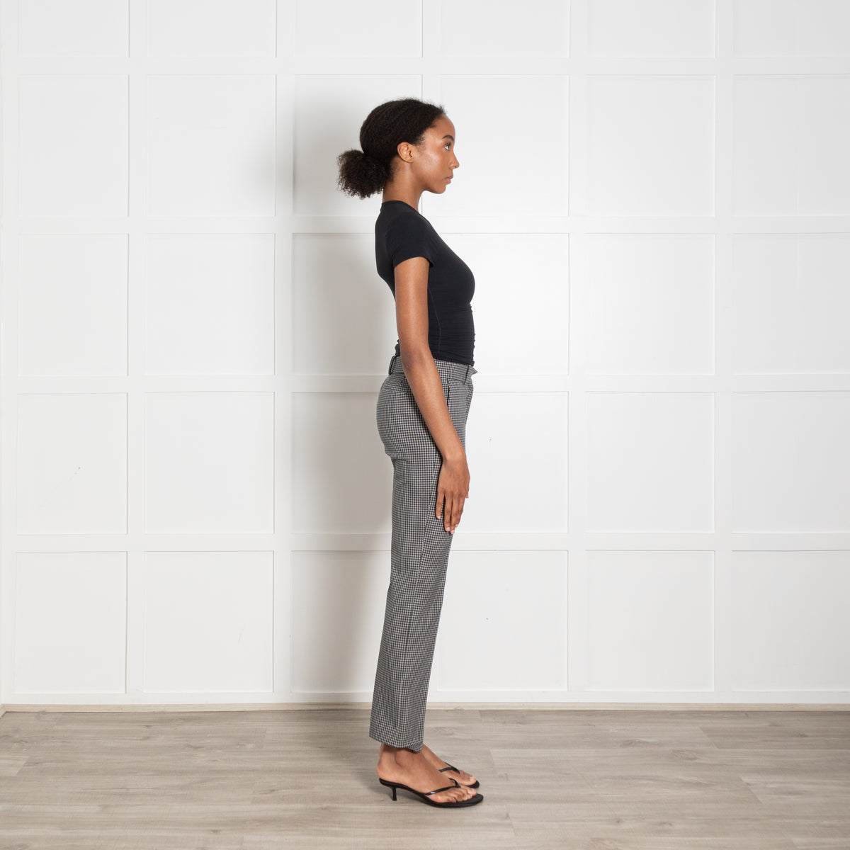 Joseph Green White Checkered Cotton Blend Trousers