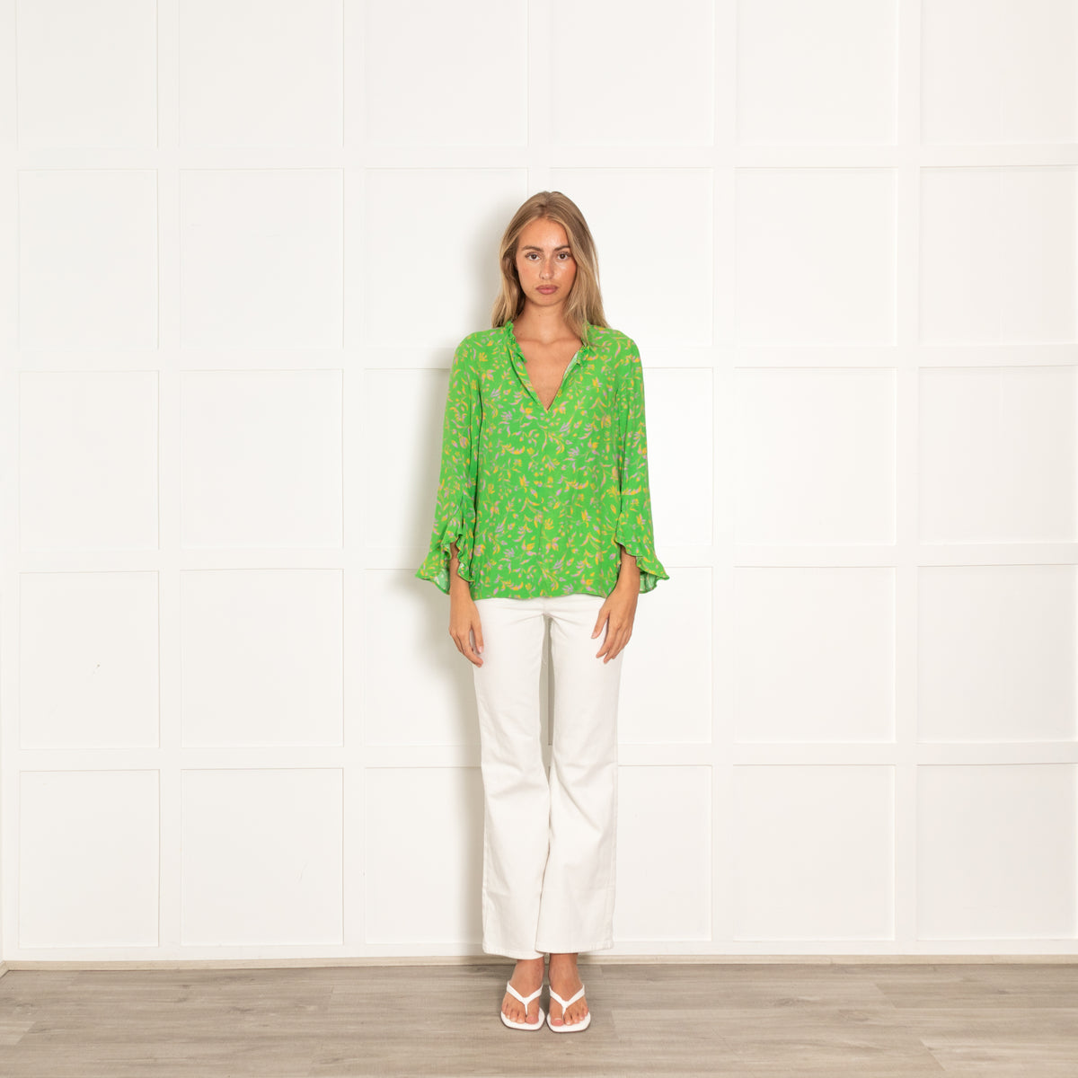 Baum Und Pferdgarten Green Yellow Floral Blouse