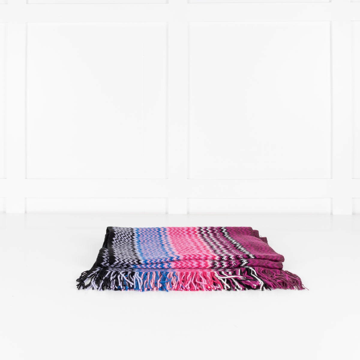 Missoni Pink, Purple and Blue Chevron Knit Scarf