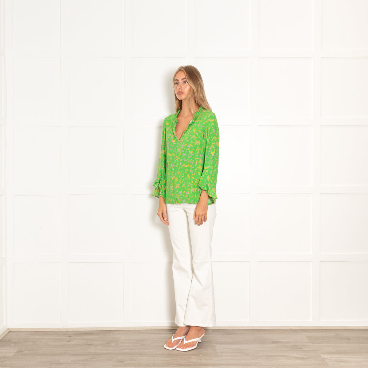 Baum Und Pferdgarten Green Yellow Floral Blouse