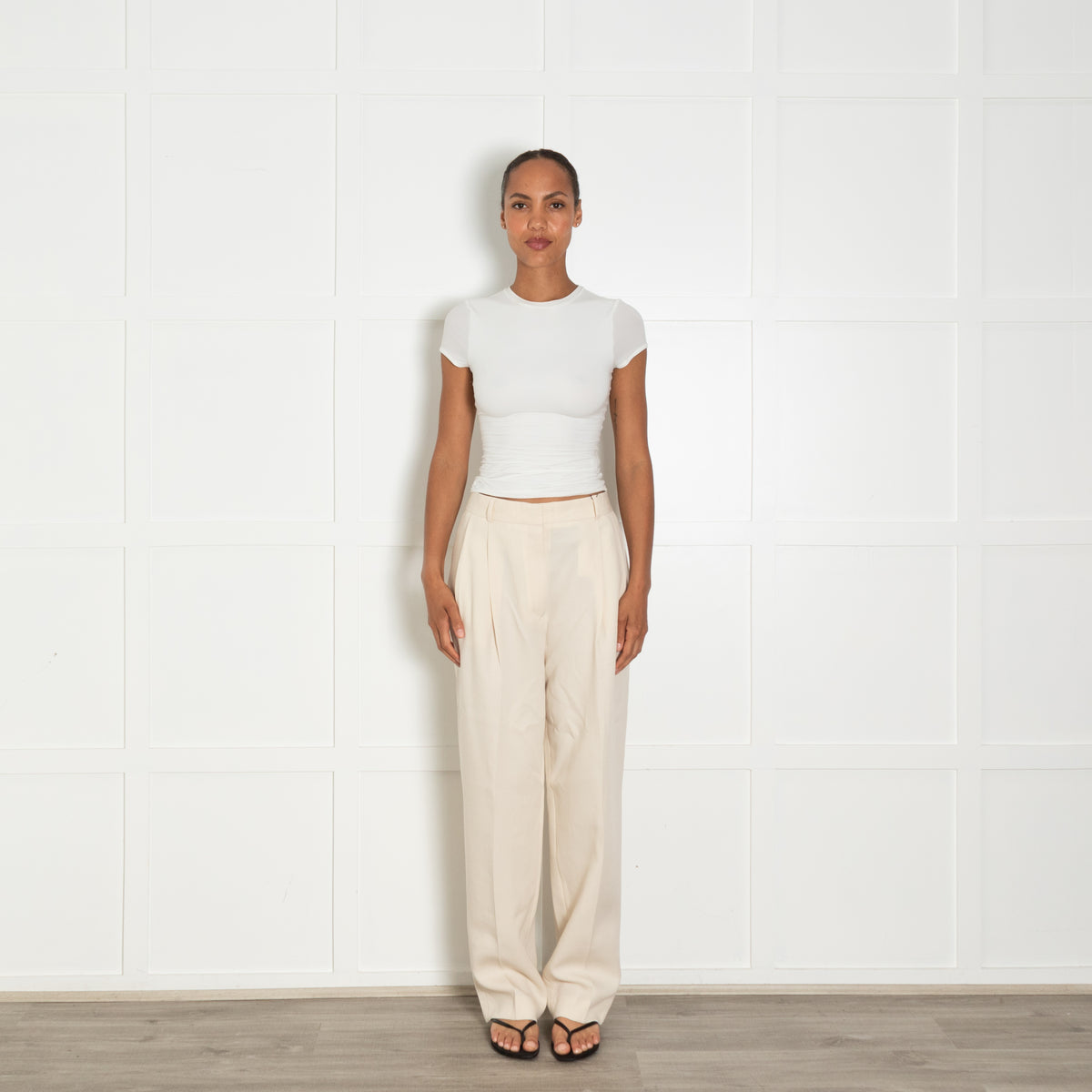 Toteme Cream Tailored Trousers