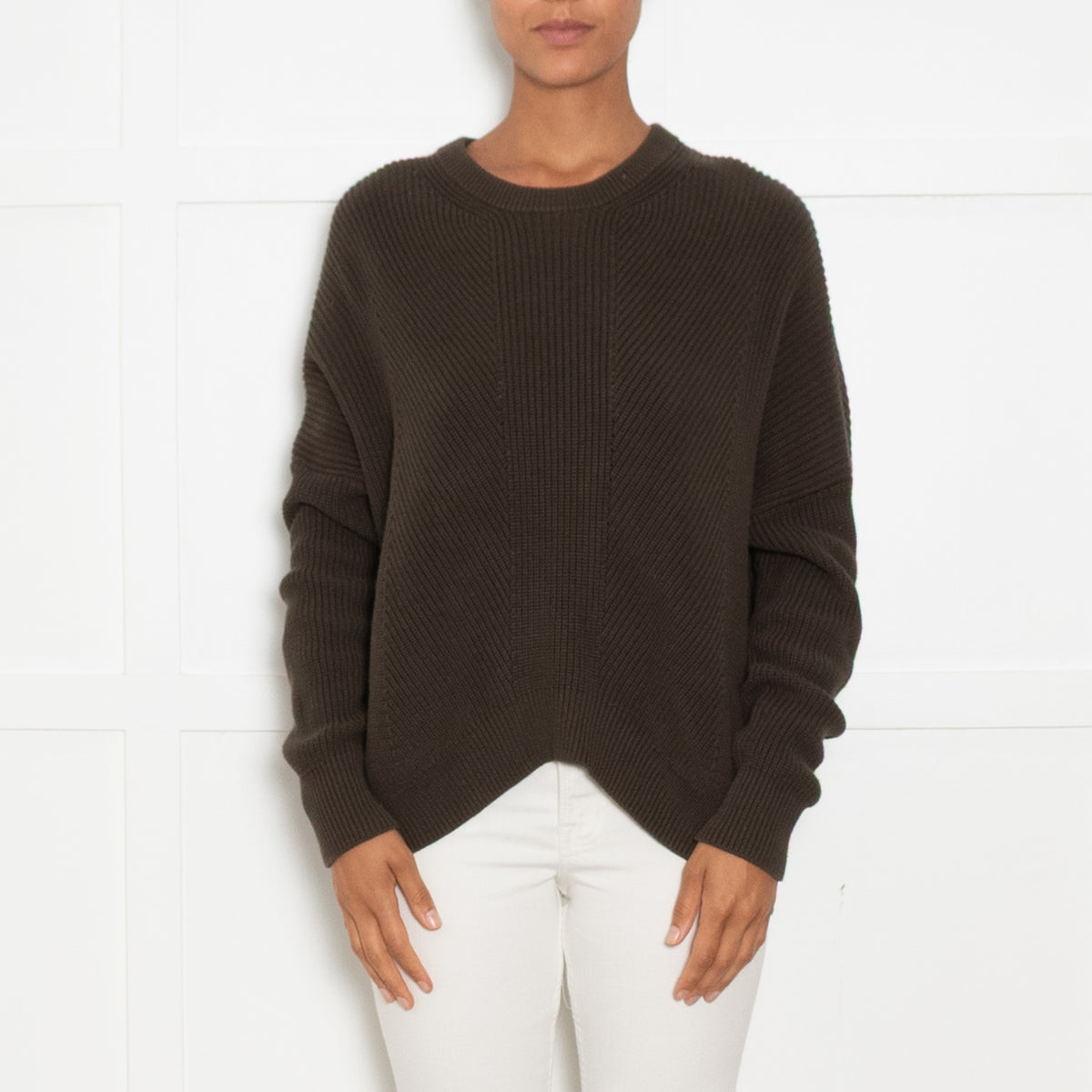 Me + Em Green Ribbed Cotton Jumper