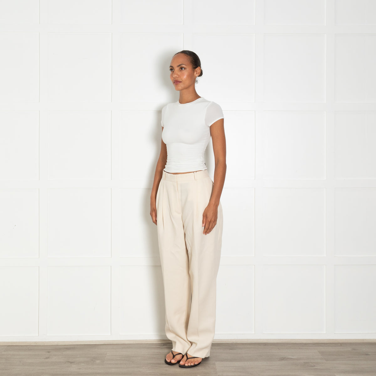 Toteme Cream Tailored Trousers
