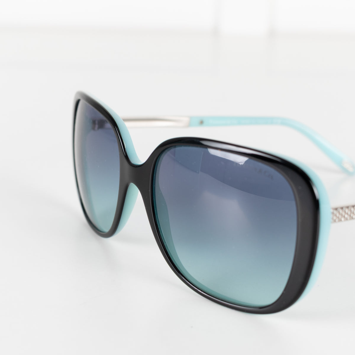 Tiffany Black And Blue Square Sunglasses With Diamante Detail