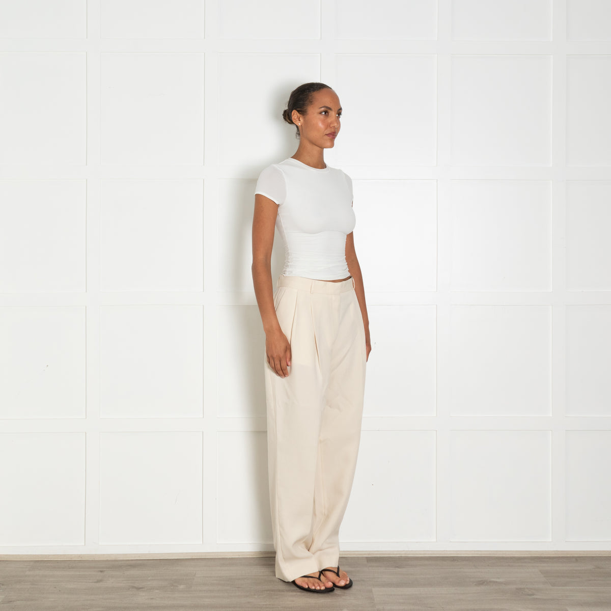 Toteme Cream Tailored Trousers