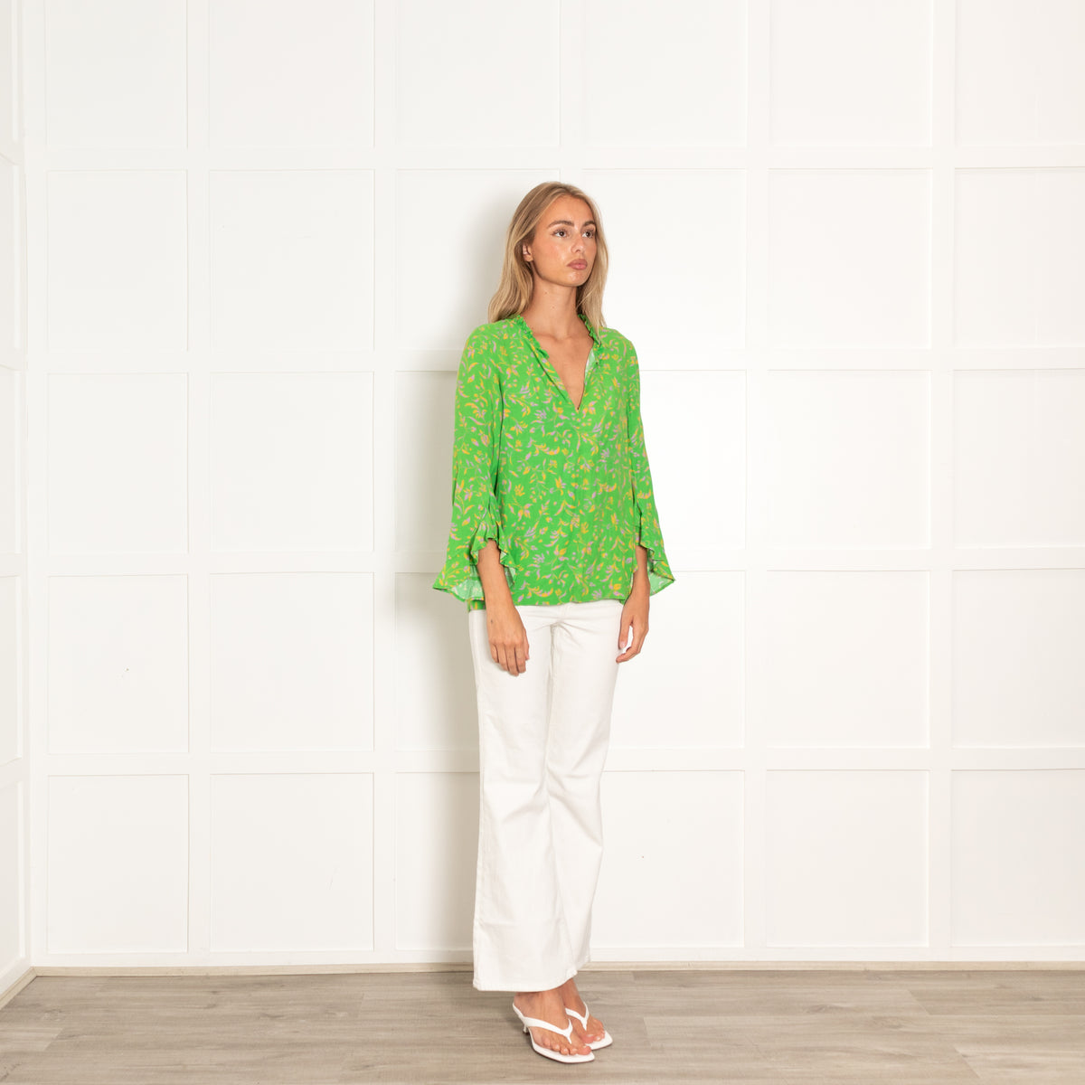Baum Und Pferdgarten Green Yellow Floral Blouse