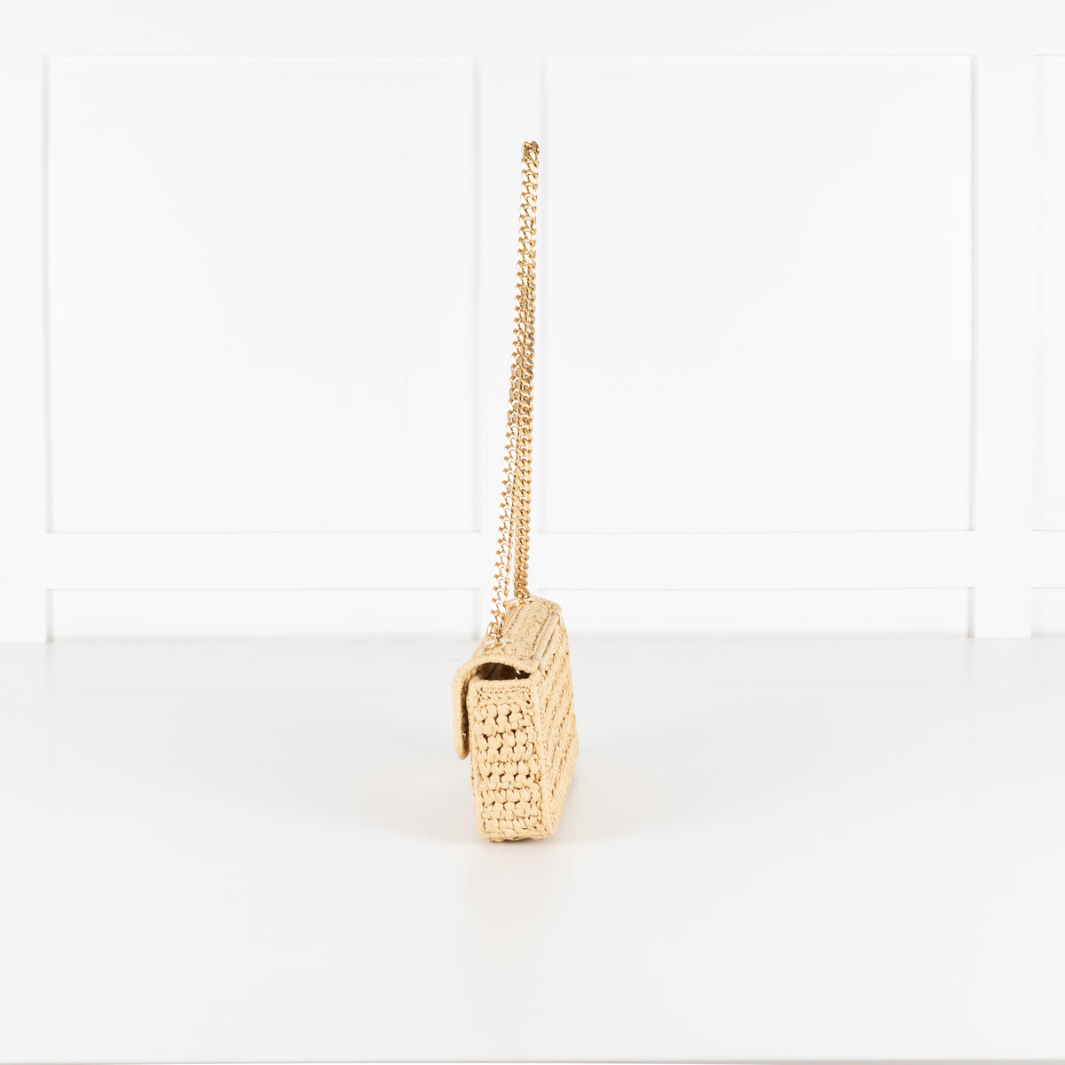 Celine Triomphe Raffia Chain Strap Bag