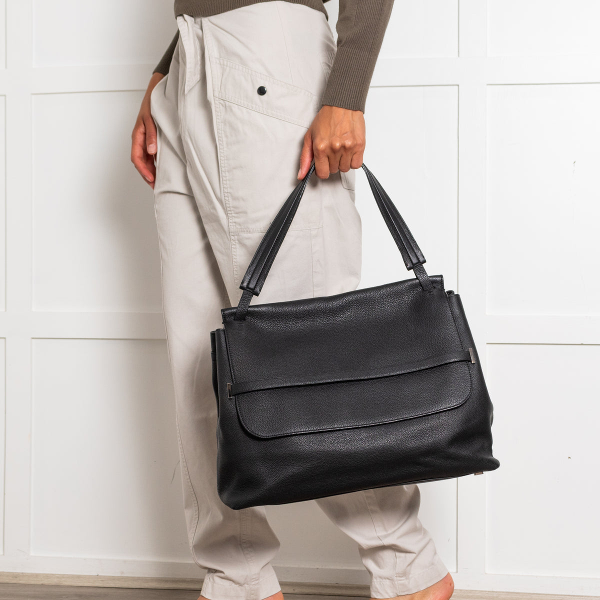 The Row Black Sideby Tote