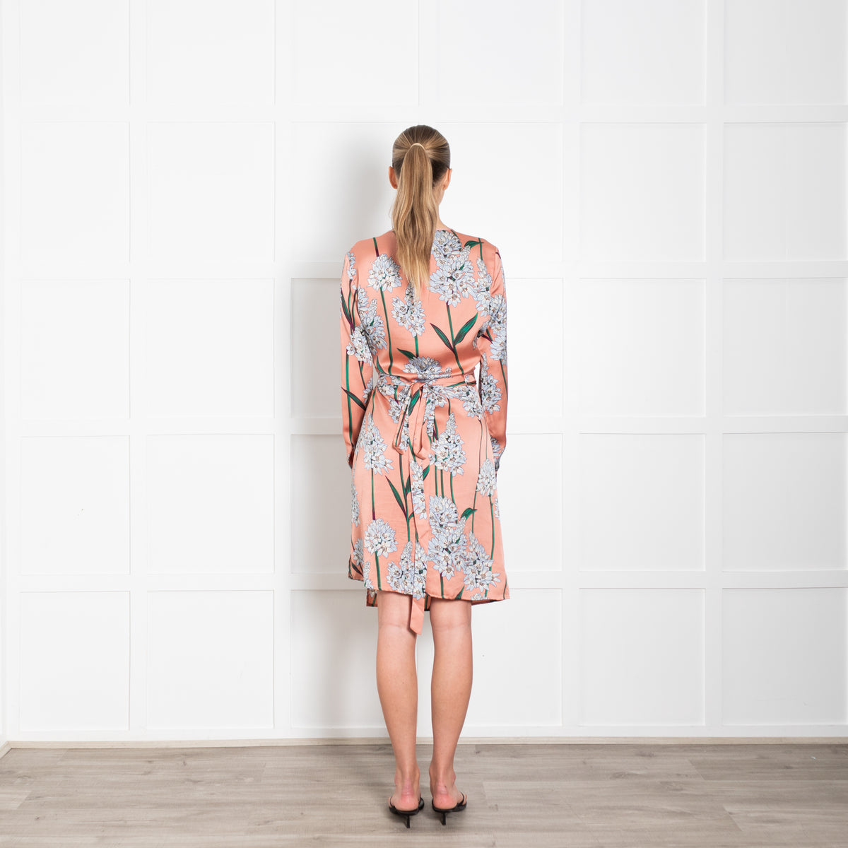 Sophie Schnoor Pale Pink And Blue Flowers Wrap Dress