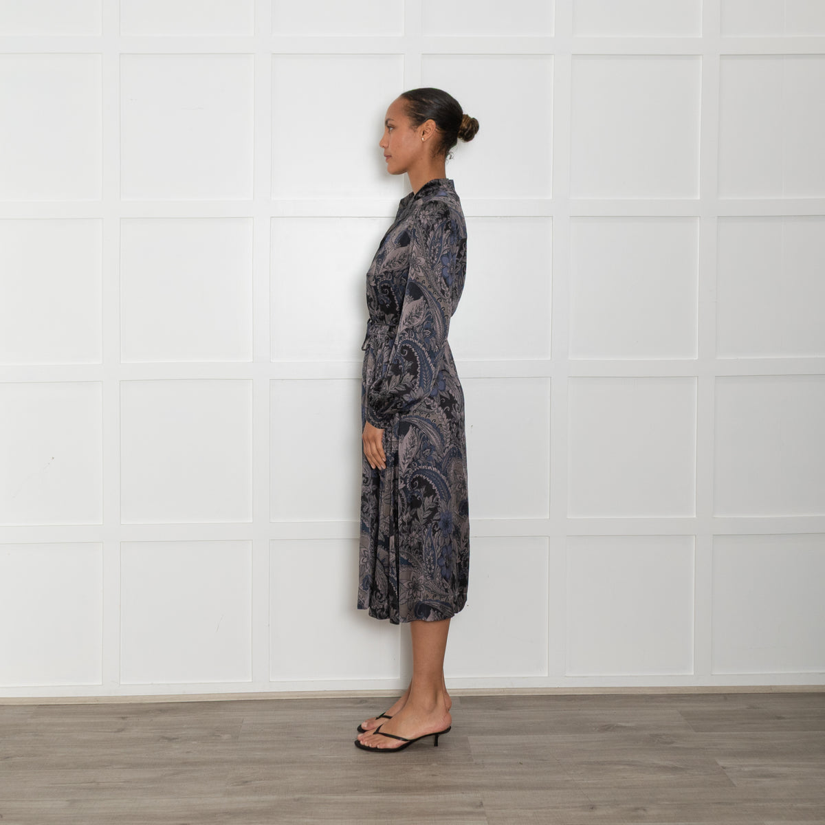 Dea Kudibal Black, Brown & Blue Floral Silk Dress