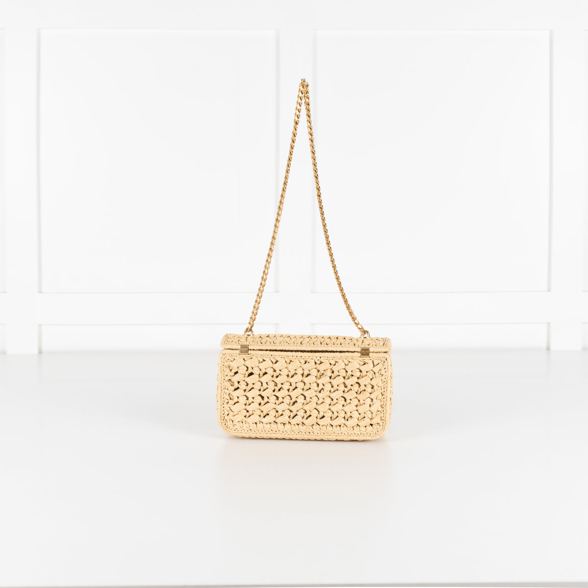 Celine Triomphe Raffia Chain Strap Bag
