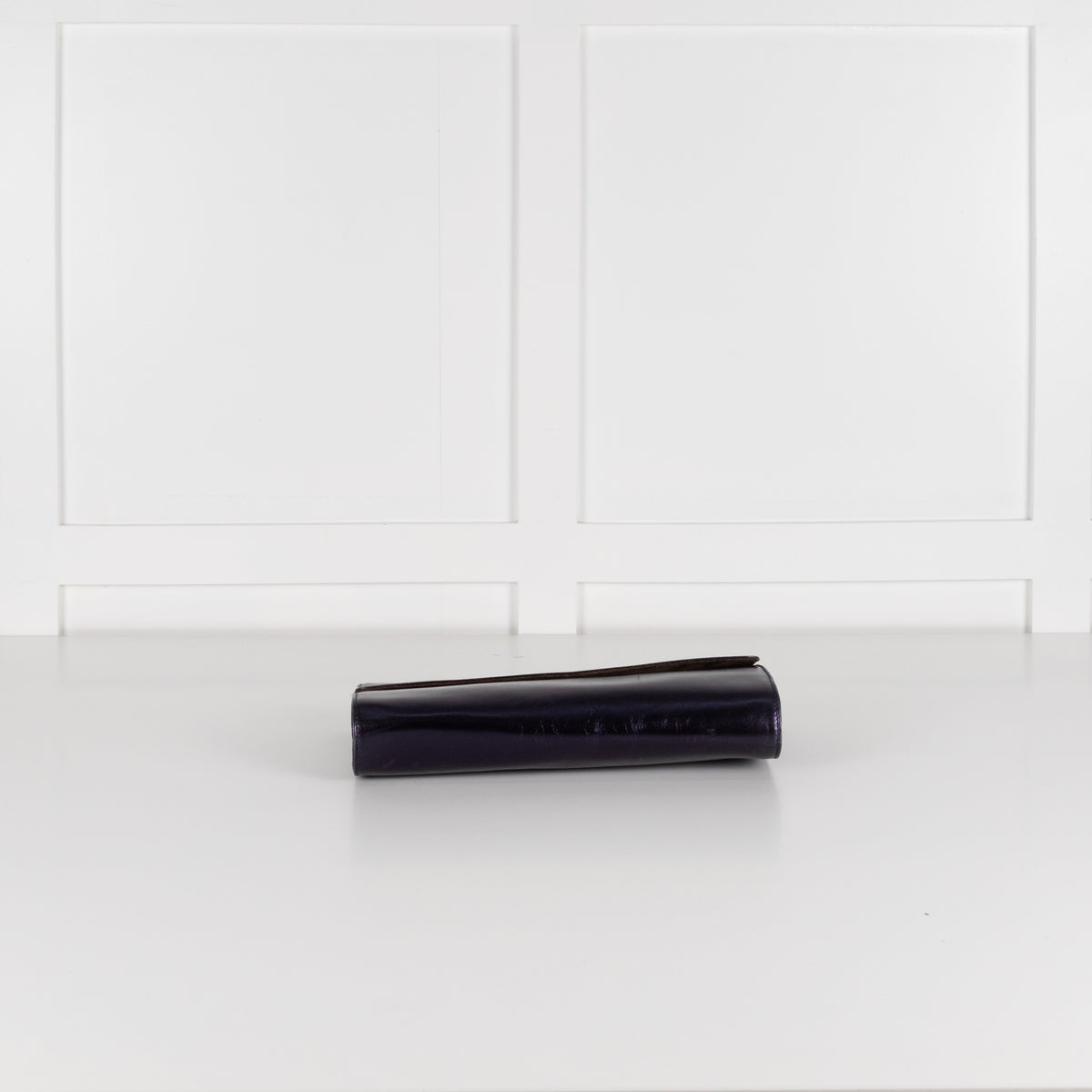Max Mara Navy Purple Metallic Clutch Bag