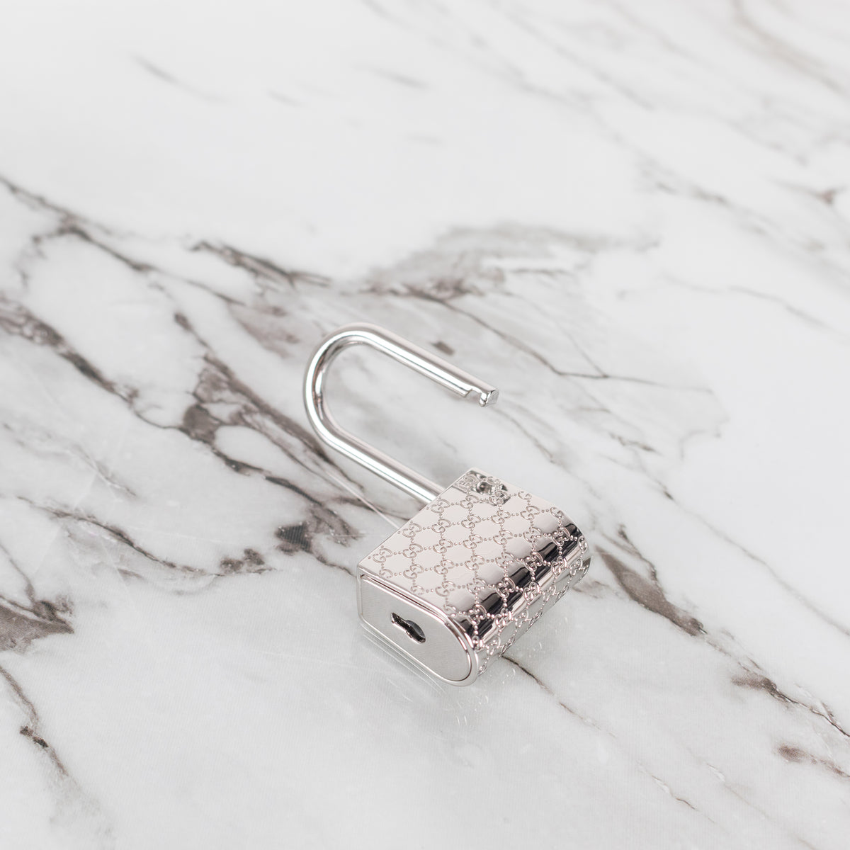 Gucci Silver Padlock And Key Pendant Necklace