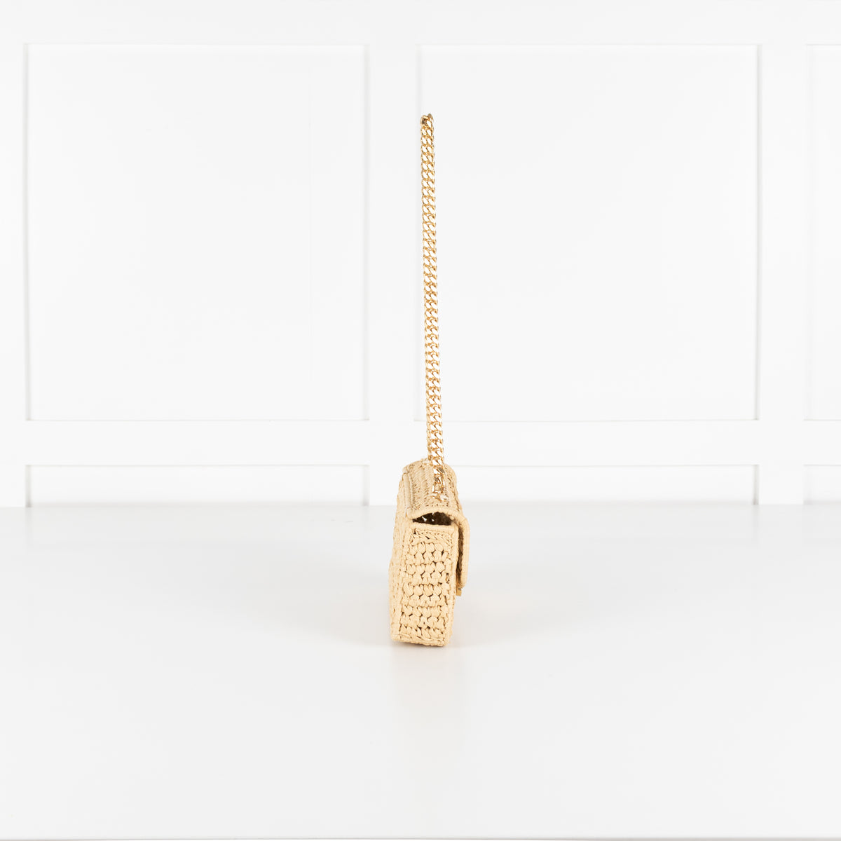 Celine Triomphe Raffia Chain Strap Bag